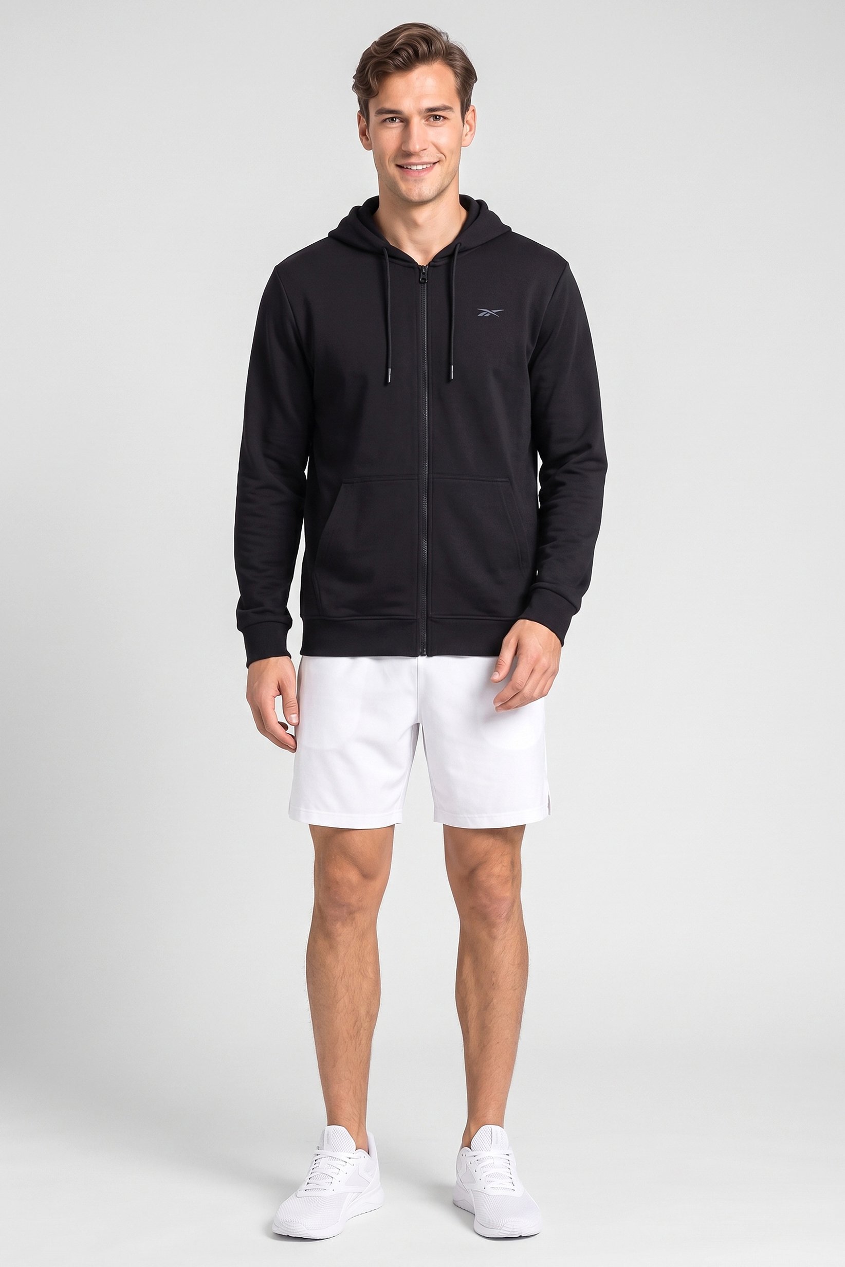 Men Sportswear Fit Long Sleeve Outdoor Hoodie, Black