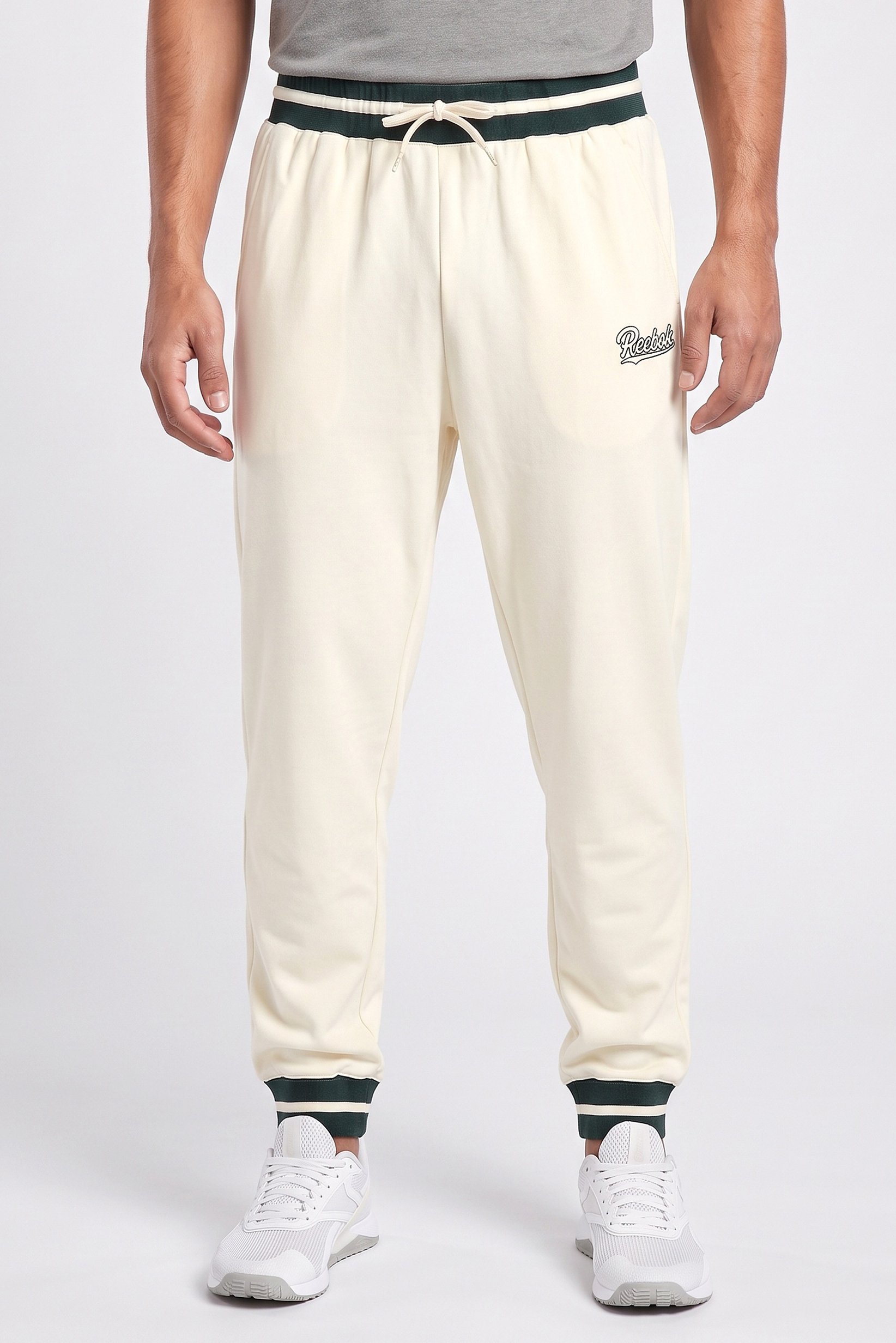Men Sportswear Fit Drawstring Outdoor Sweatpants, Beige