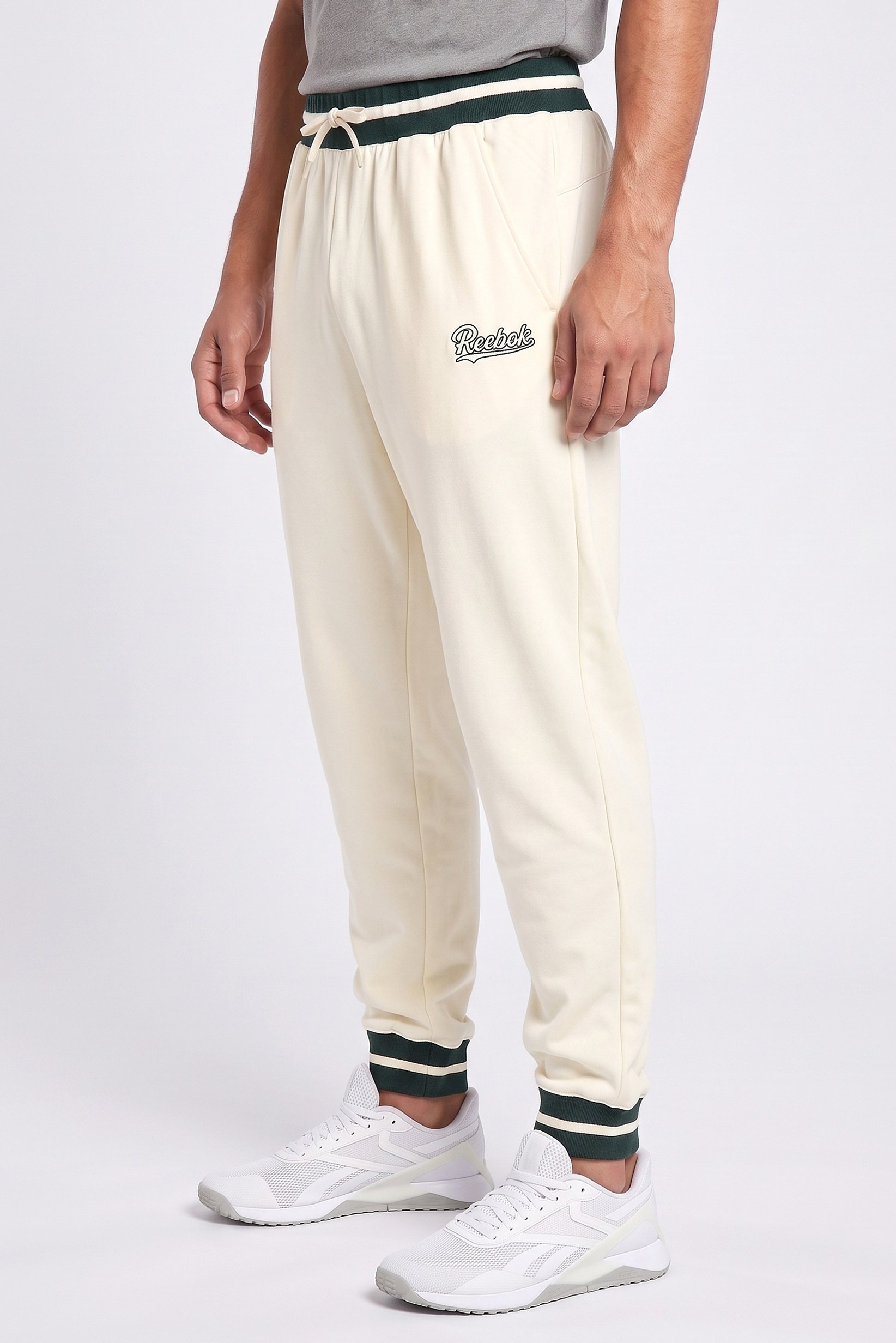 Men Sportswear Fit Drawstring Outdoor Sweatpants, Beige