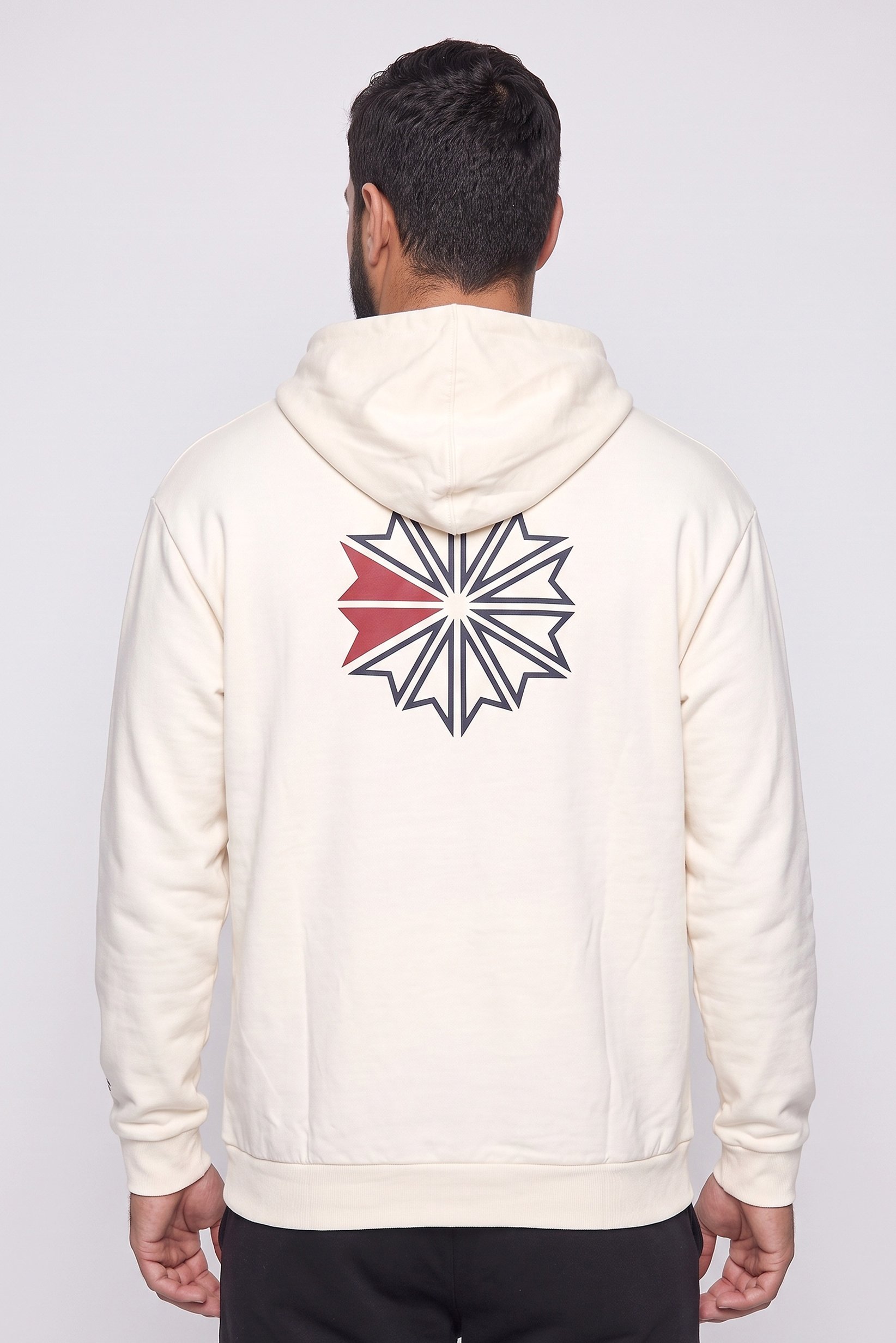 Men Sportswear Fit Long Sleeve Outdoor Hoodie, Light Beige