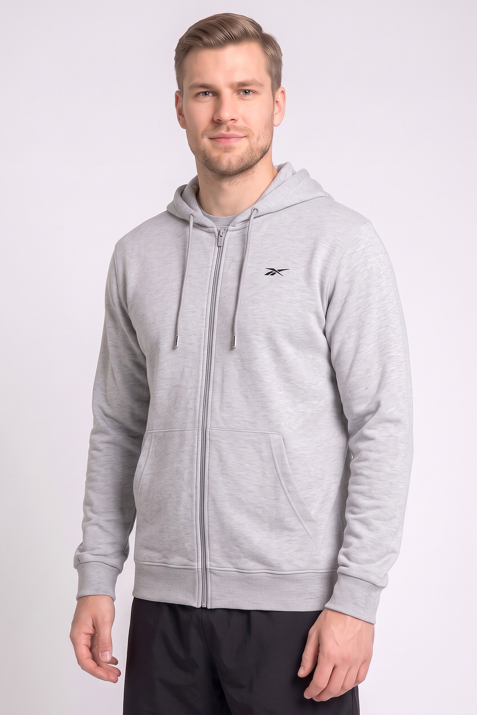 Men Sportswear Fit Long Sleeve Outdoor Hoodie, Light Grey