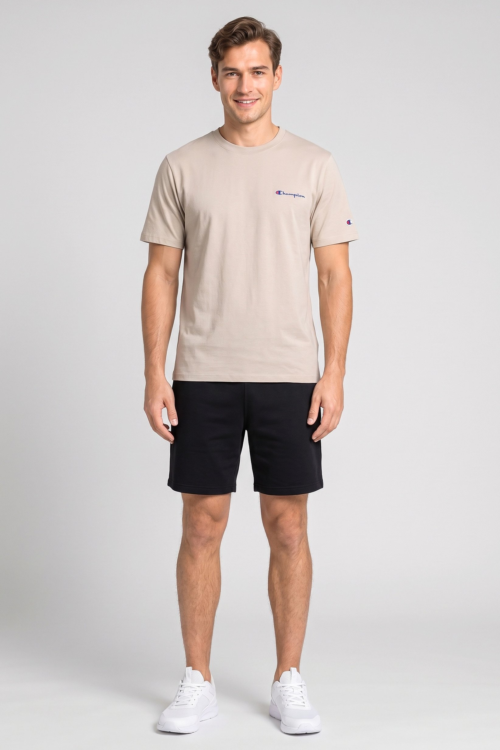 Men Sportswear Fit Short Sleeve Outdoor T-Shirt, Beige