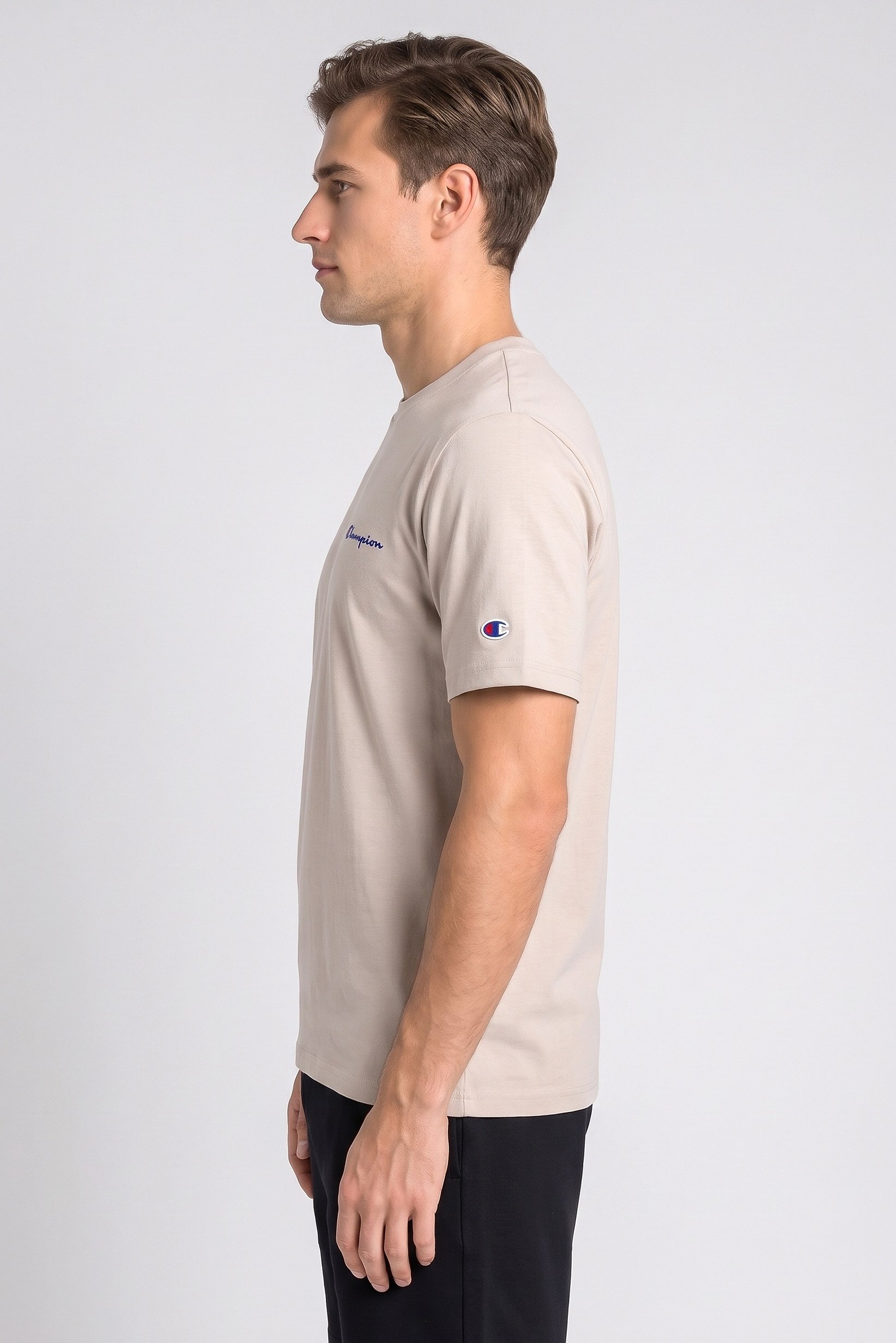 Men Sportswear Fit Short Sleeve Outdoor T-Shirt, Beige