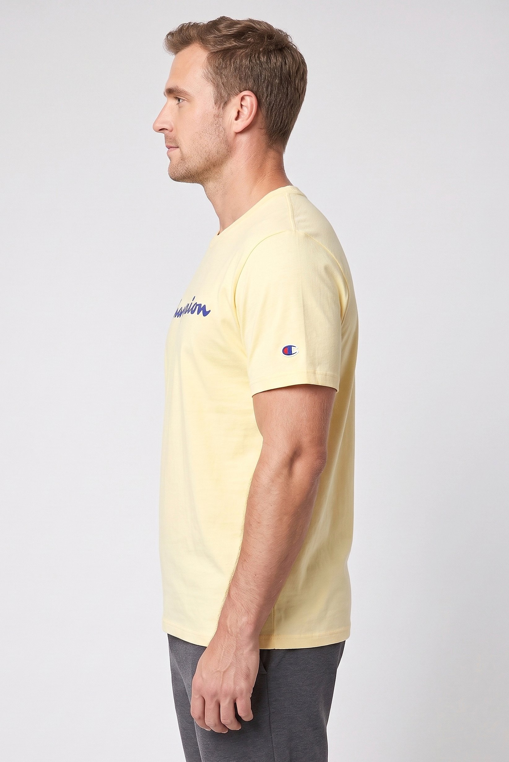 Men Sportswear Fit Short Sleeve Outdoor T-Shirt, Yellow