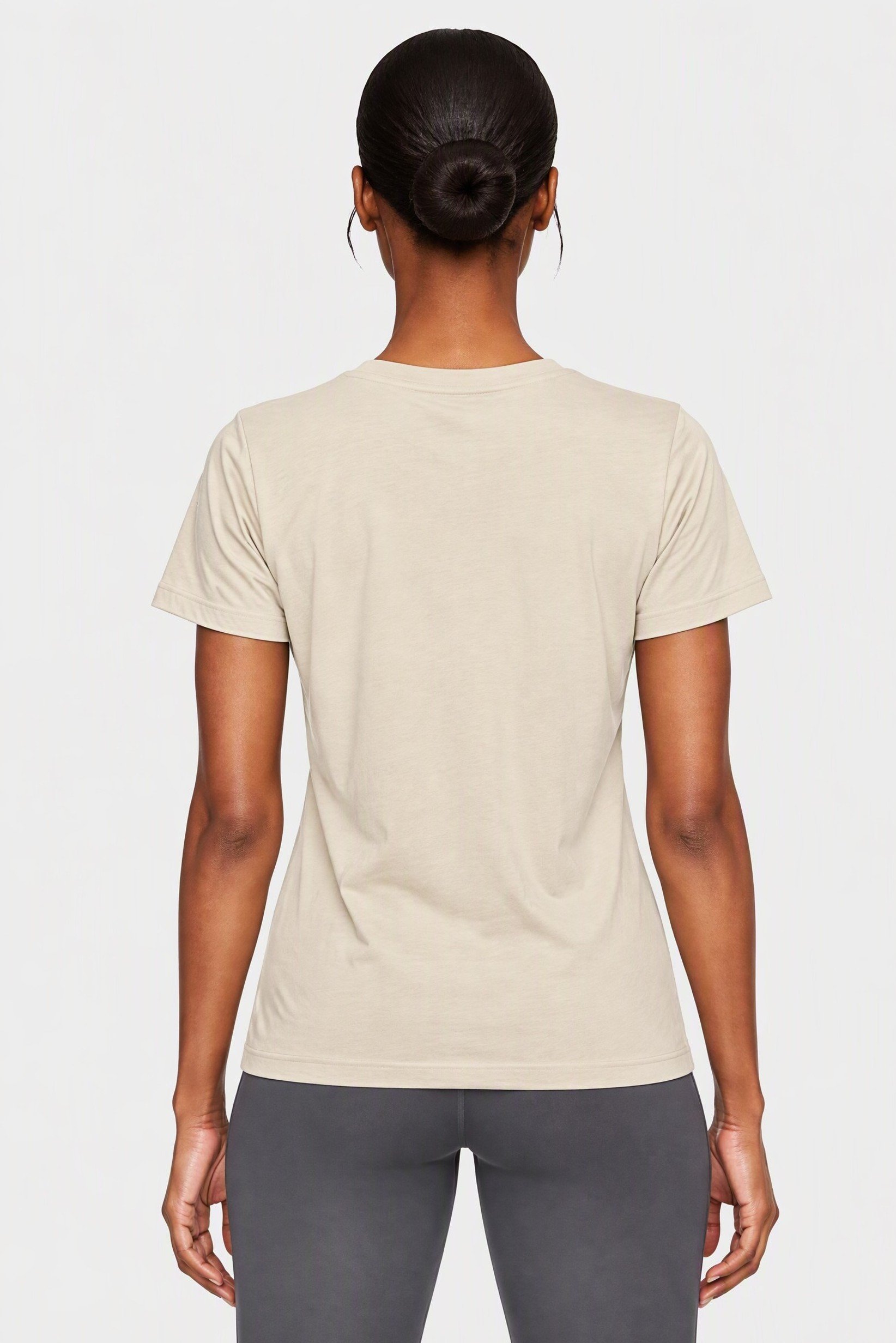 Women Sportswear Fit Short Sleeve Outdoor T-Shirt, Beige