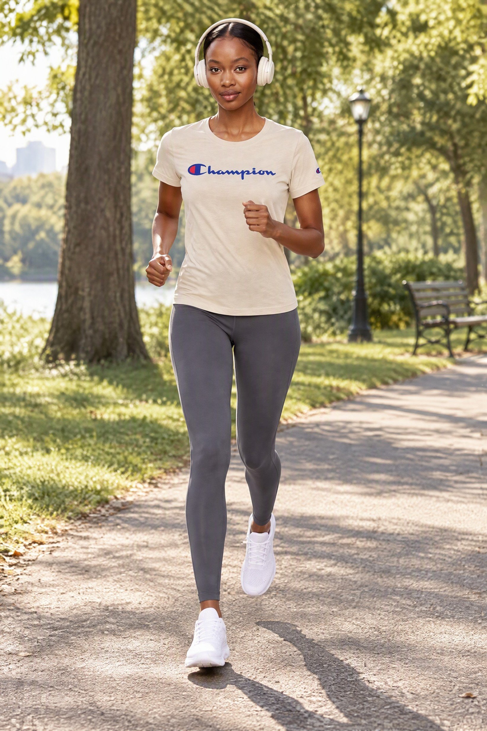 Women Sportswear Fit Short Sleeve Outdoor T-Shirt, Beige