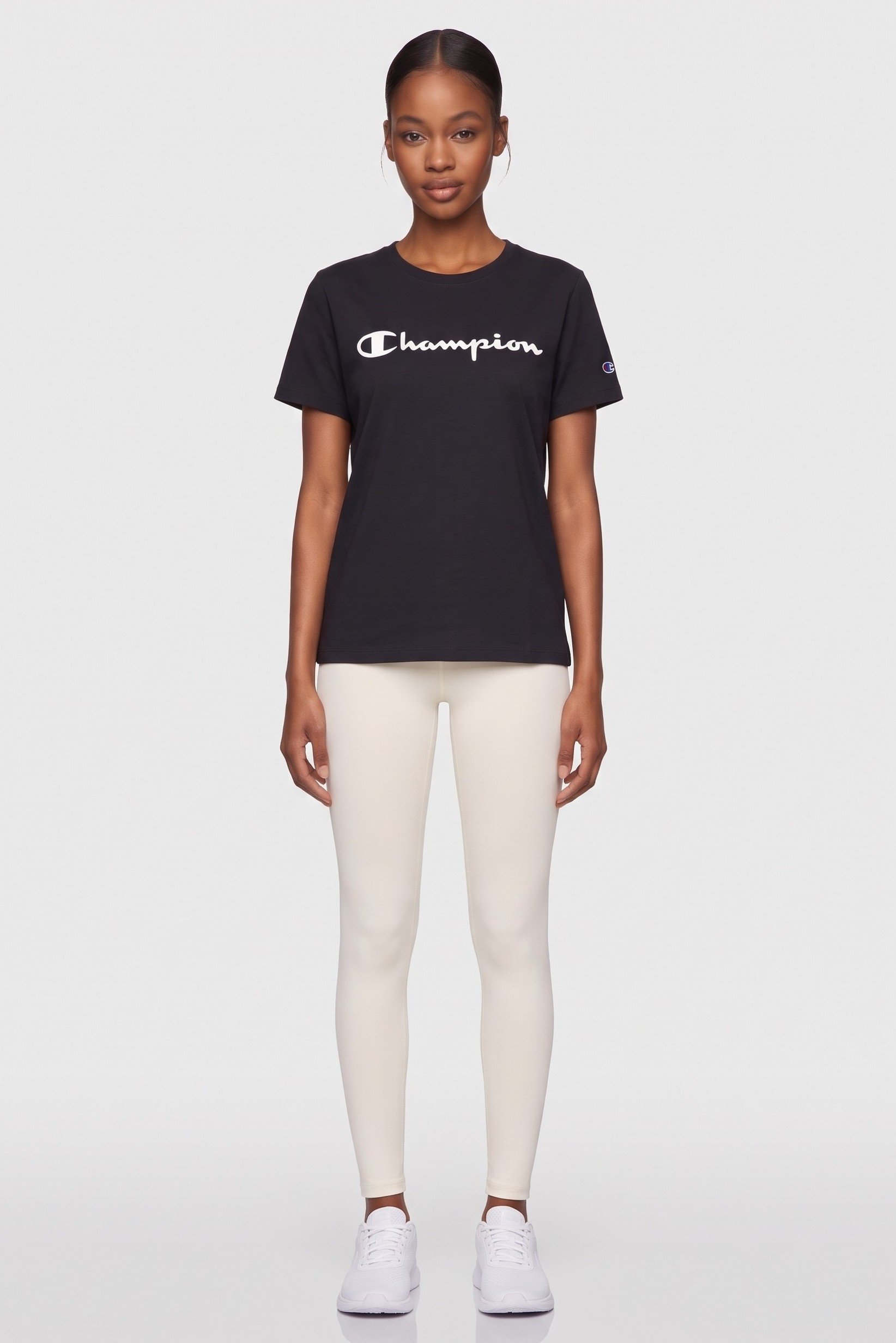 Women Sportswear Fit Short Sleeve Outdoor T-Shirt, Black