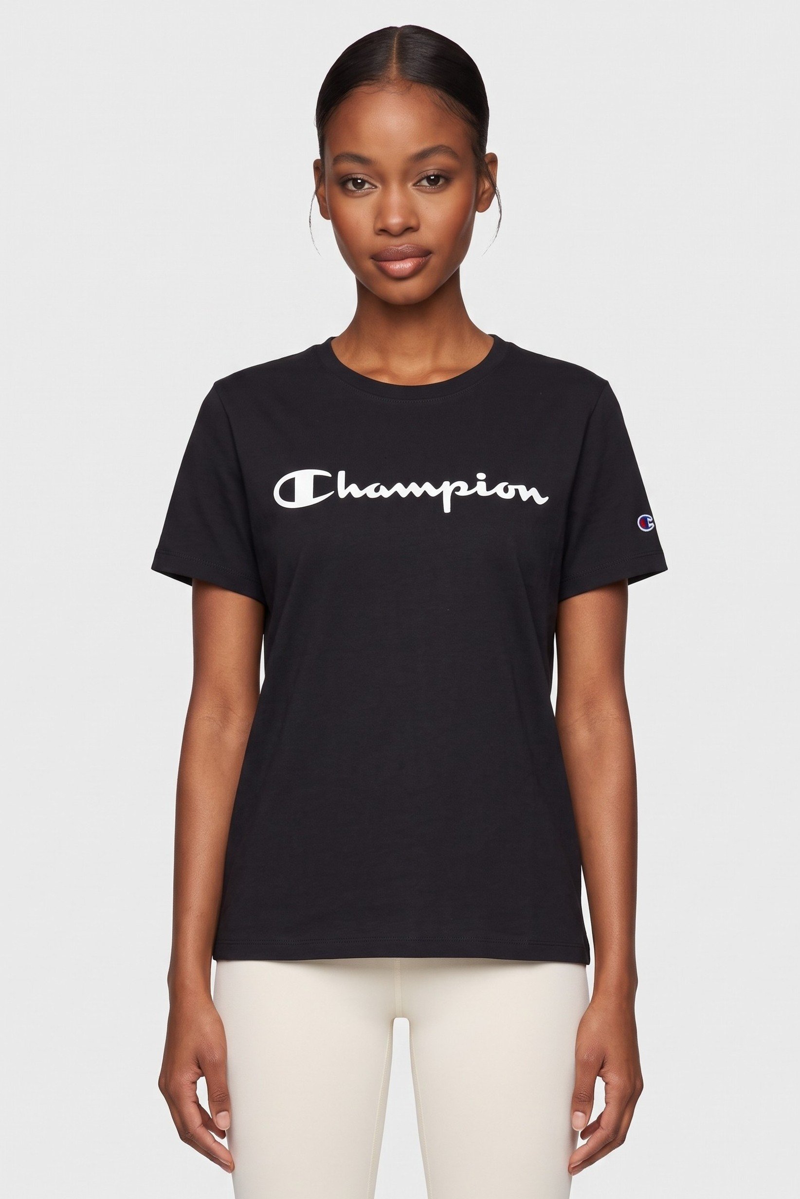 Women Sportswear Fit Short Sleeve Outdoor T-Shirt, Black