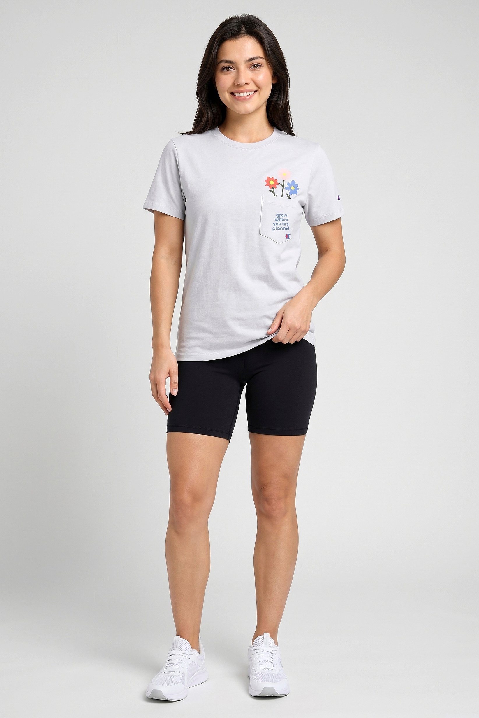 Women Sportswear Fit Short Sleeve Outdoor T-Shirt, Light Grey