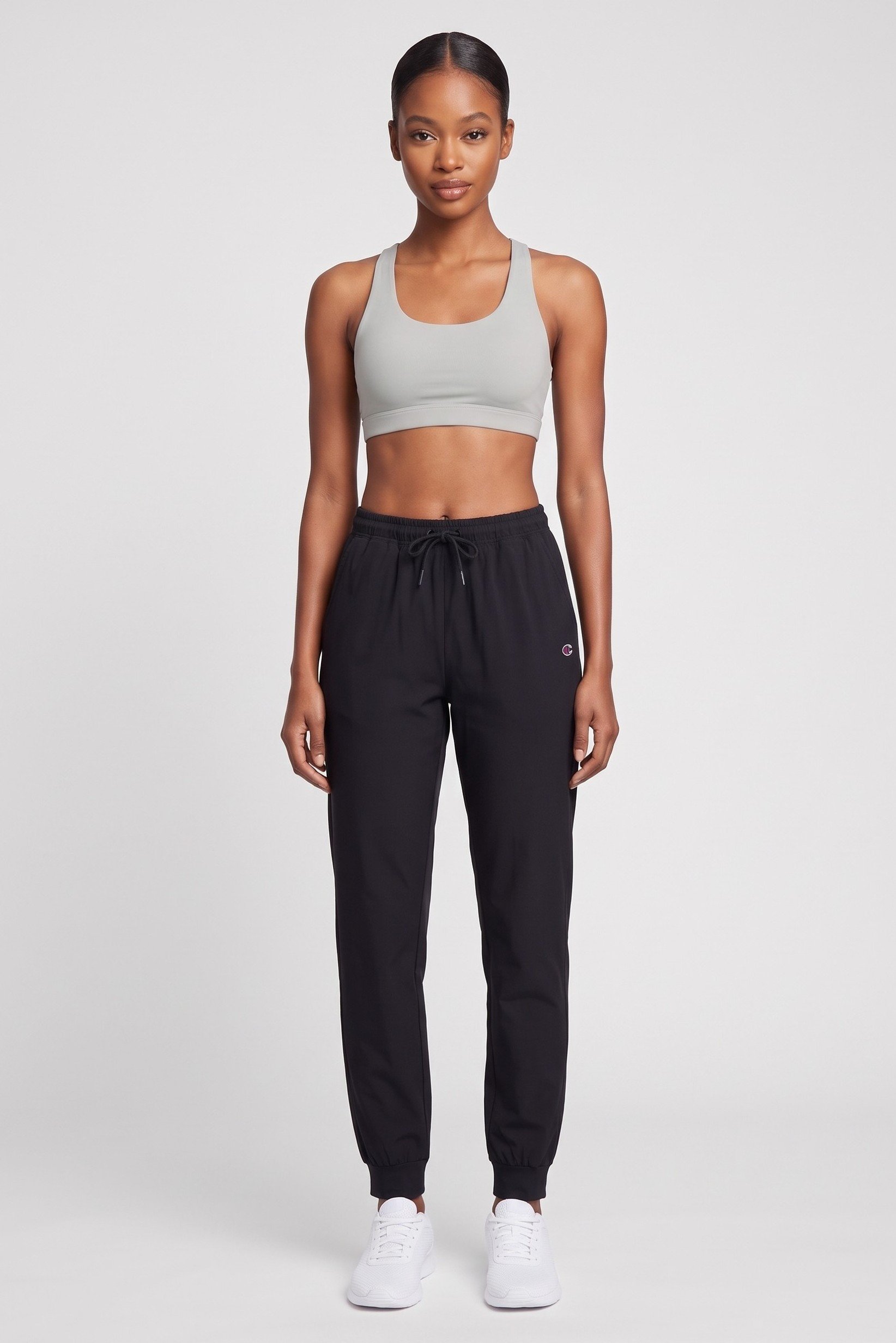 Women Sportswear Fit Embroidered Logo Jogger Pants, Black
