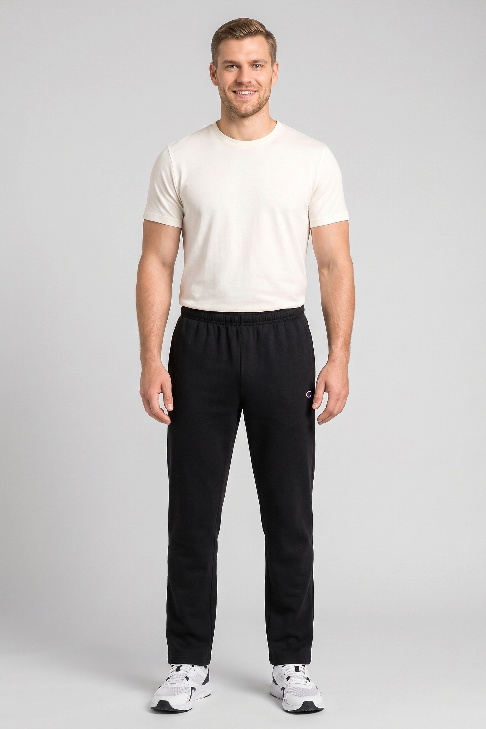 Men Sportswear Fit Outdoor Sweatpants, Black