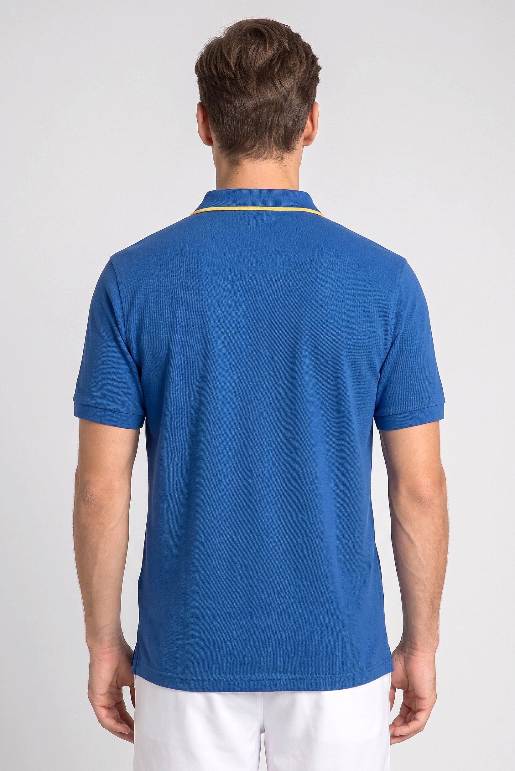 Men Regular Fit Brand Logo Short Sleeve Outdoor Polo, Blue