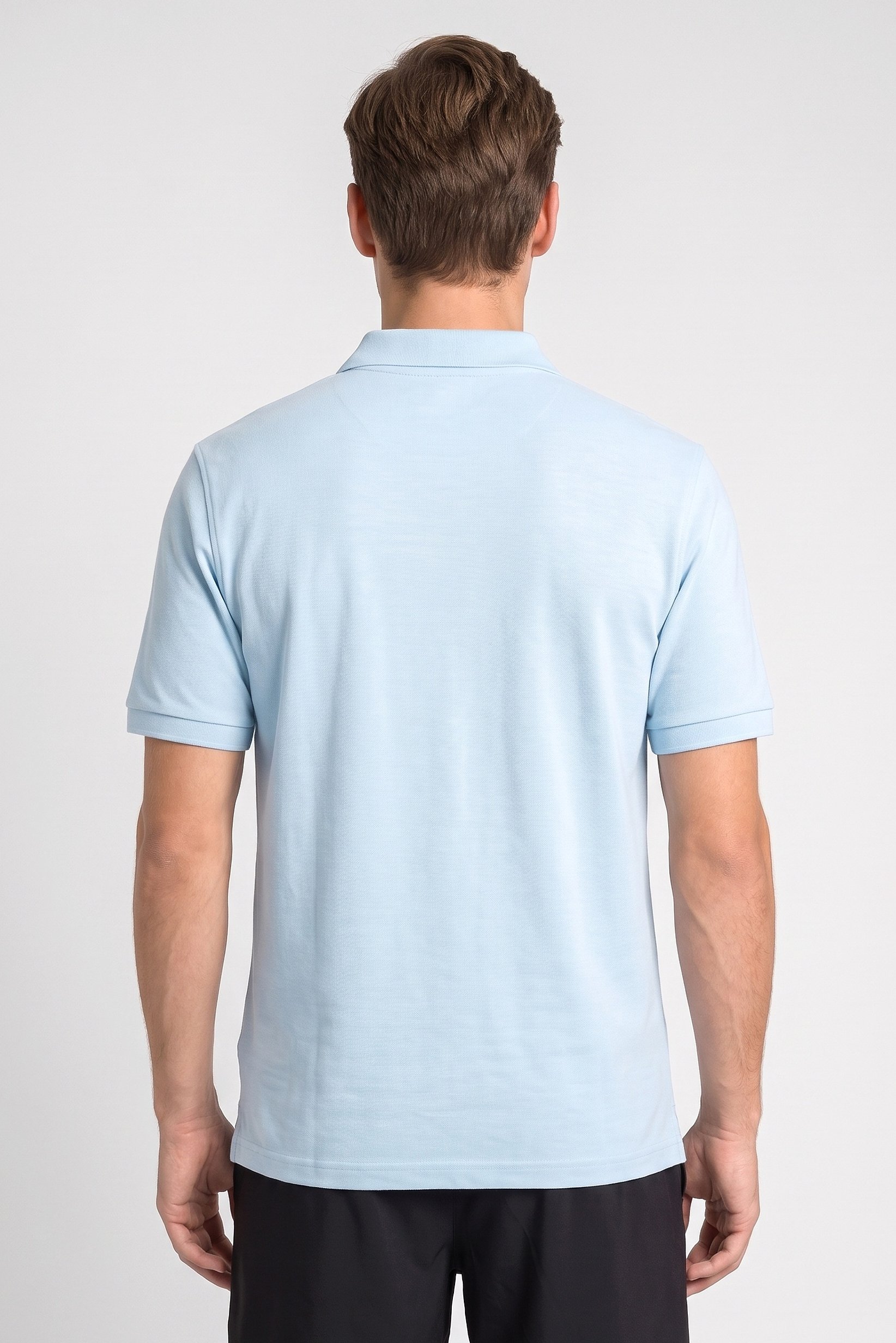 Men Sportswear Fit Short Sleeve Outdoor Polo Shirt, Sky Blue