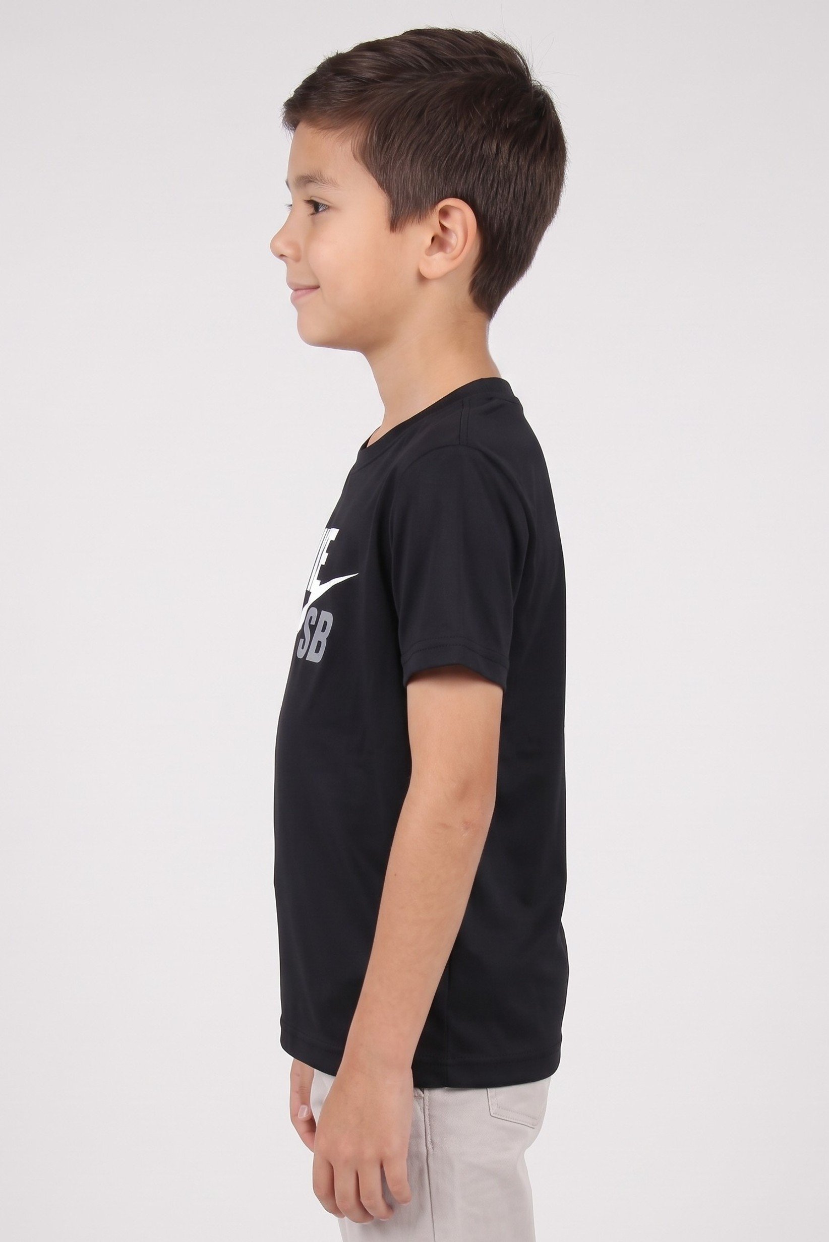 Kids Boy Dri Fit Short Sleeve Outdoor T-Shirt, Black