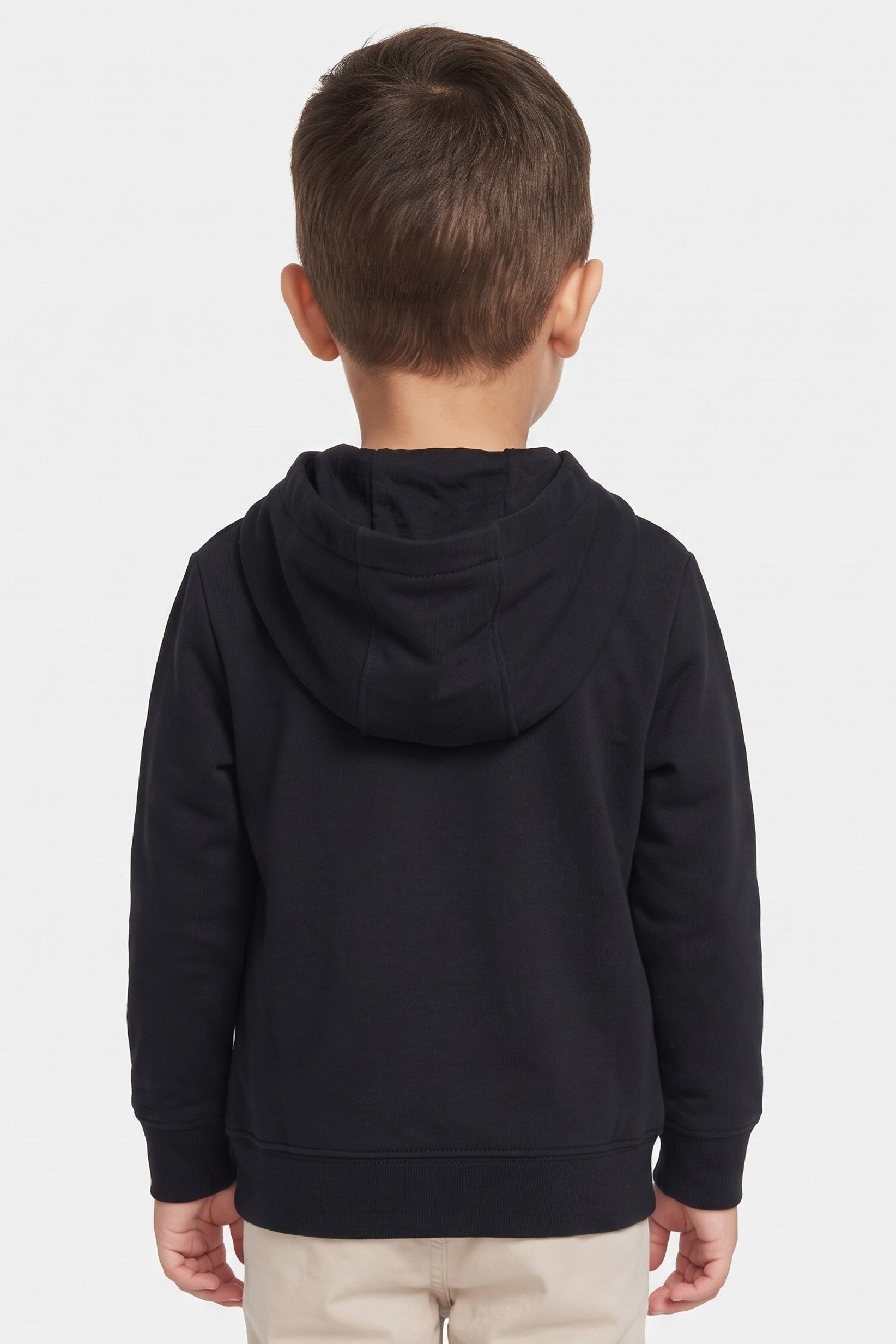 Toddlers Boy Brand Logo Long Sleeve Hoodie, Black