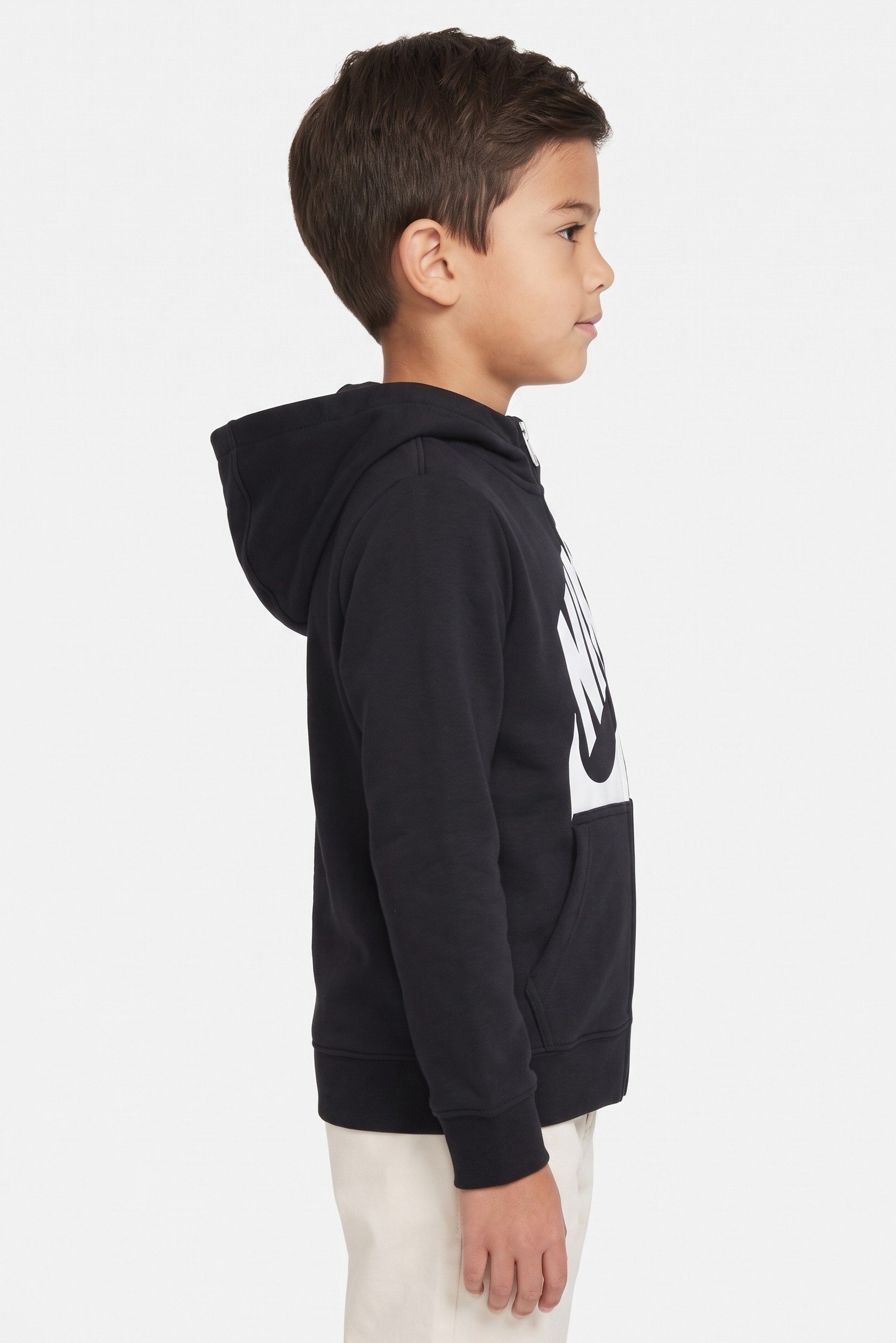 Kids Boy Sportswear Fit Long Sleeve Outdoor Hoodie, Black