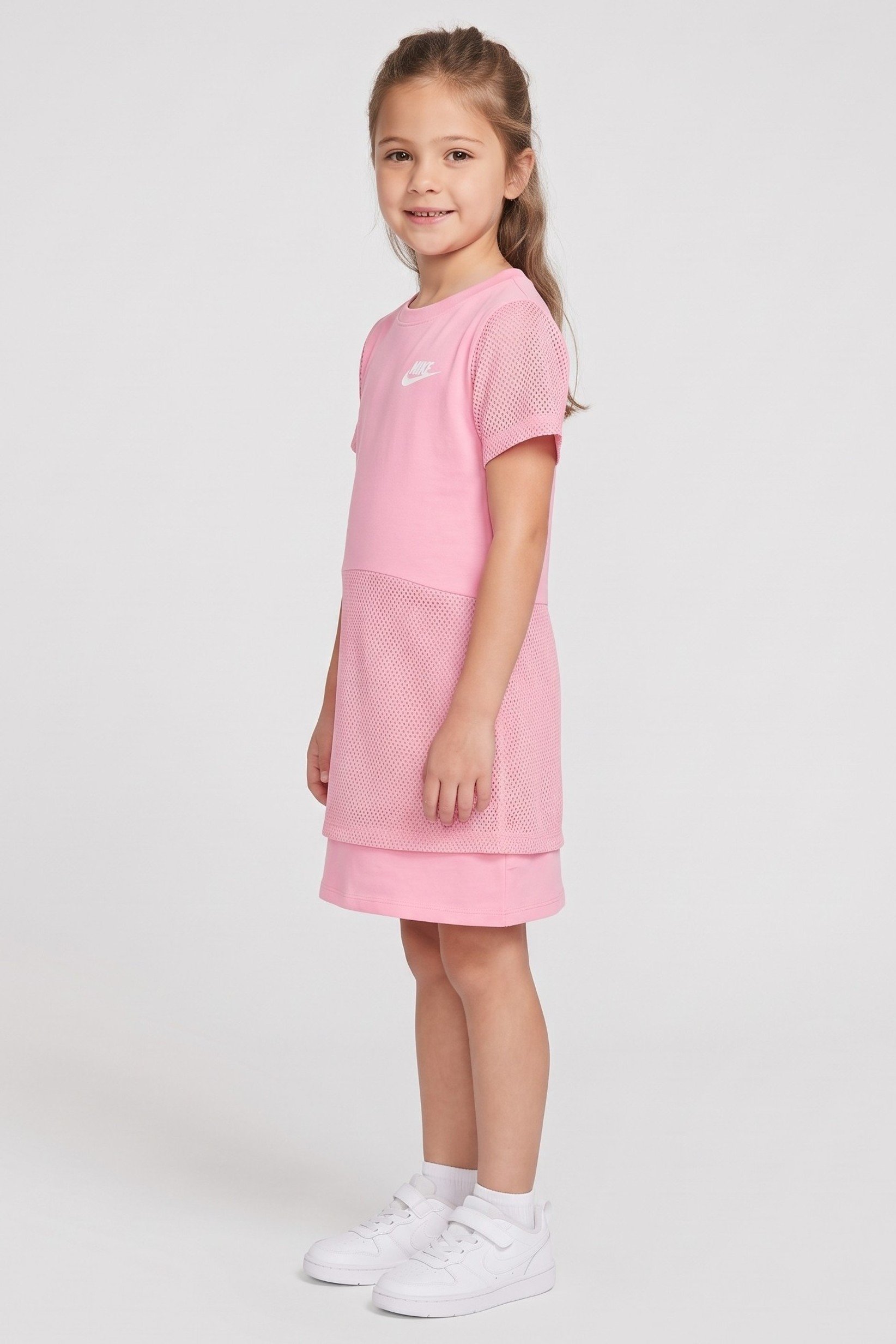 Kids Girl Sportswear Fit Short Sleeve Training Dress, Pink