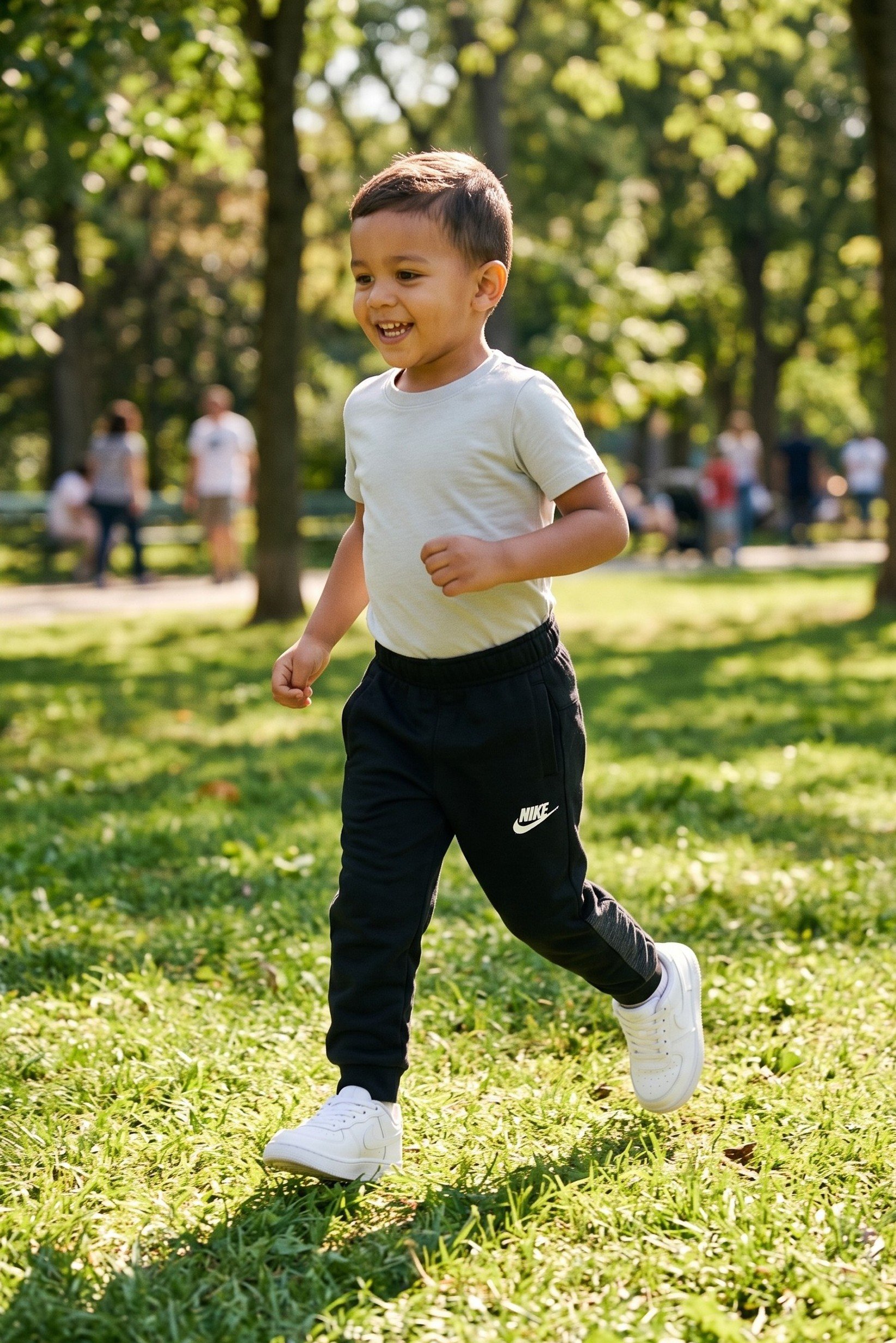 Toddlers Boy Brand Logo Jogger Pants, Black