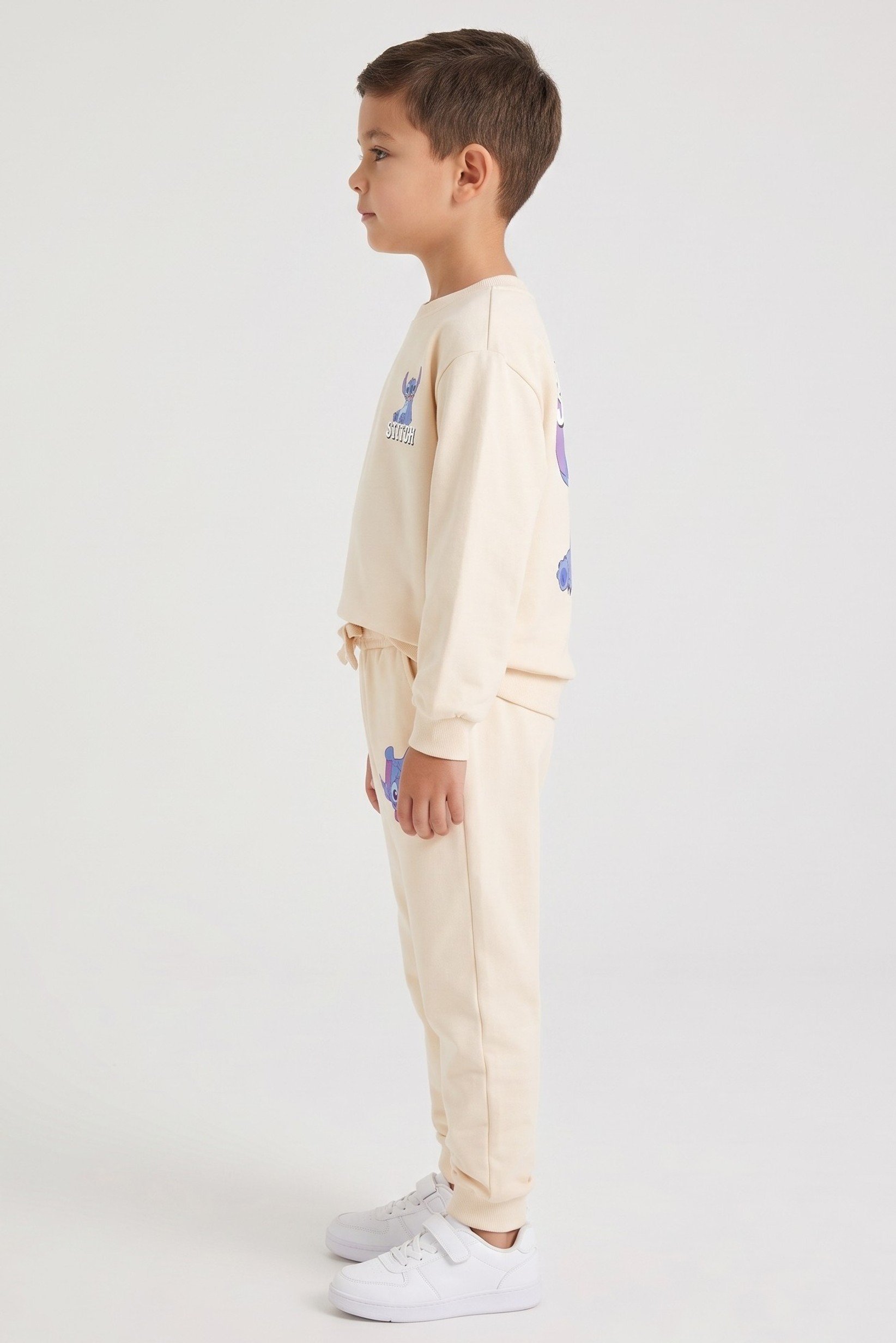 Disney x Lilo Stitch Kids Boy 2 Pieces Graphic Print Sweatshirt And Sweatpants Set, Multicolor
