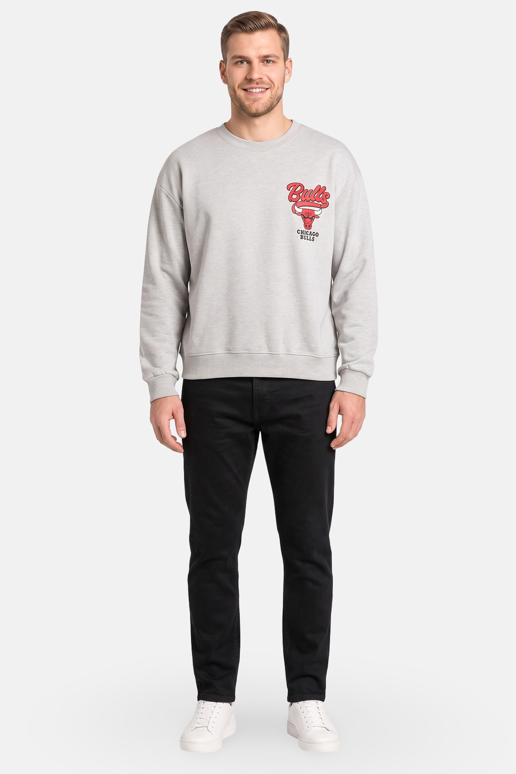 Men Sportswear Fit Long Sleeve Outdoor Sweatshirt, Grey