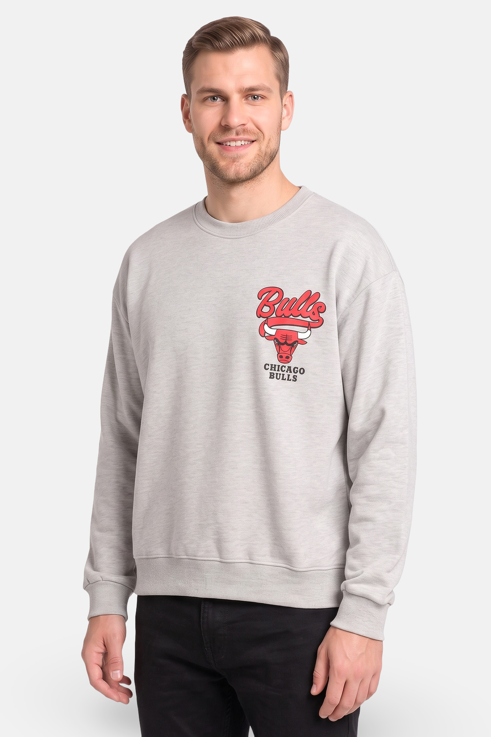 Men Sportswear Fit Long Sleeve Outdoor Sweatshirt, Grey