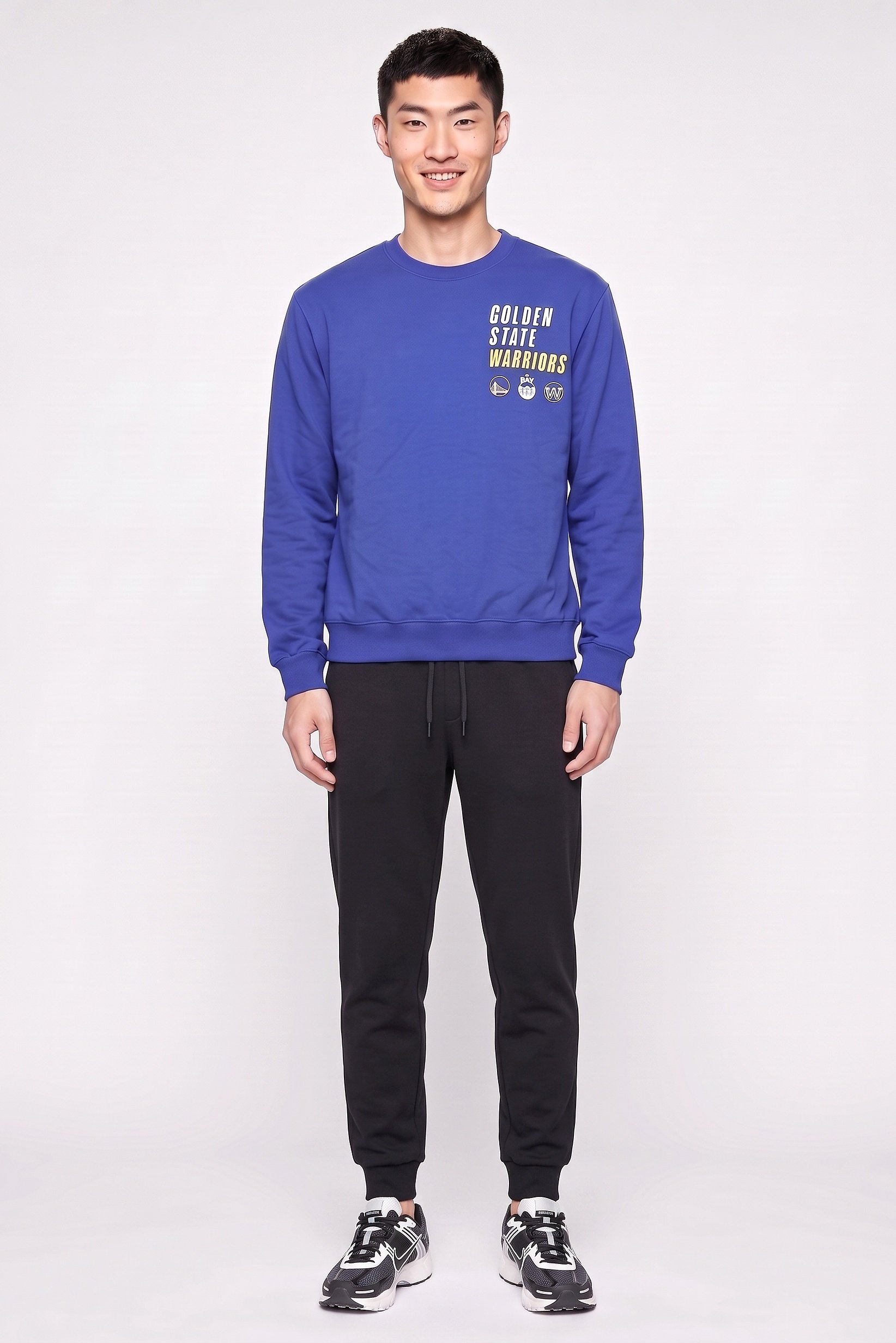Men Sportswear Fit Long Sleeve Outdoor Sweatshirt, Blue