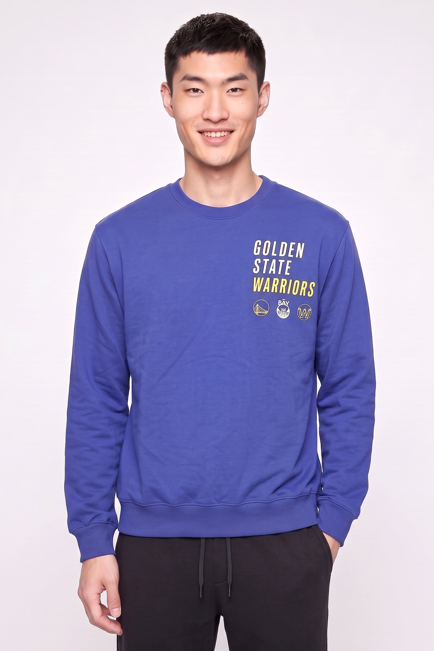 Men Sportswear Fit Long Sleeve Outdoor Sweatshirt, Blue