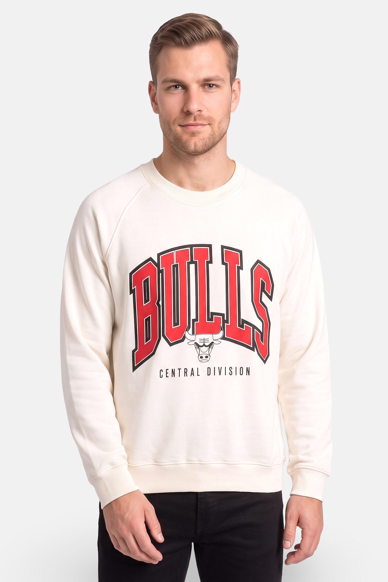 Men Sportswear Fit Long Sleeve Outdoor Sweatshirt, Off White