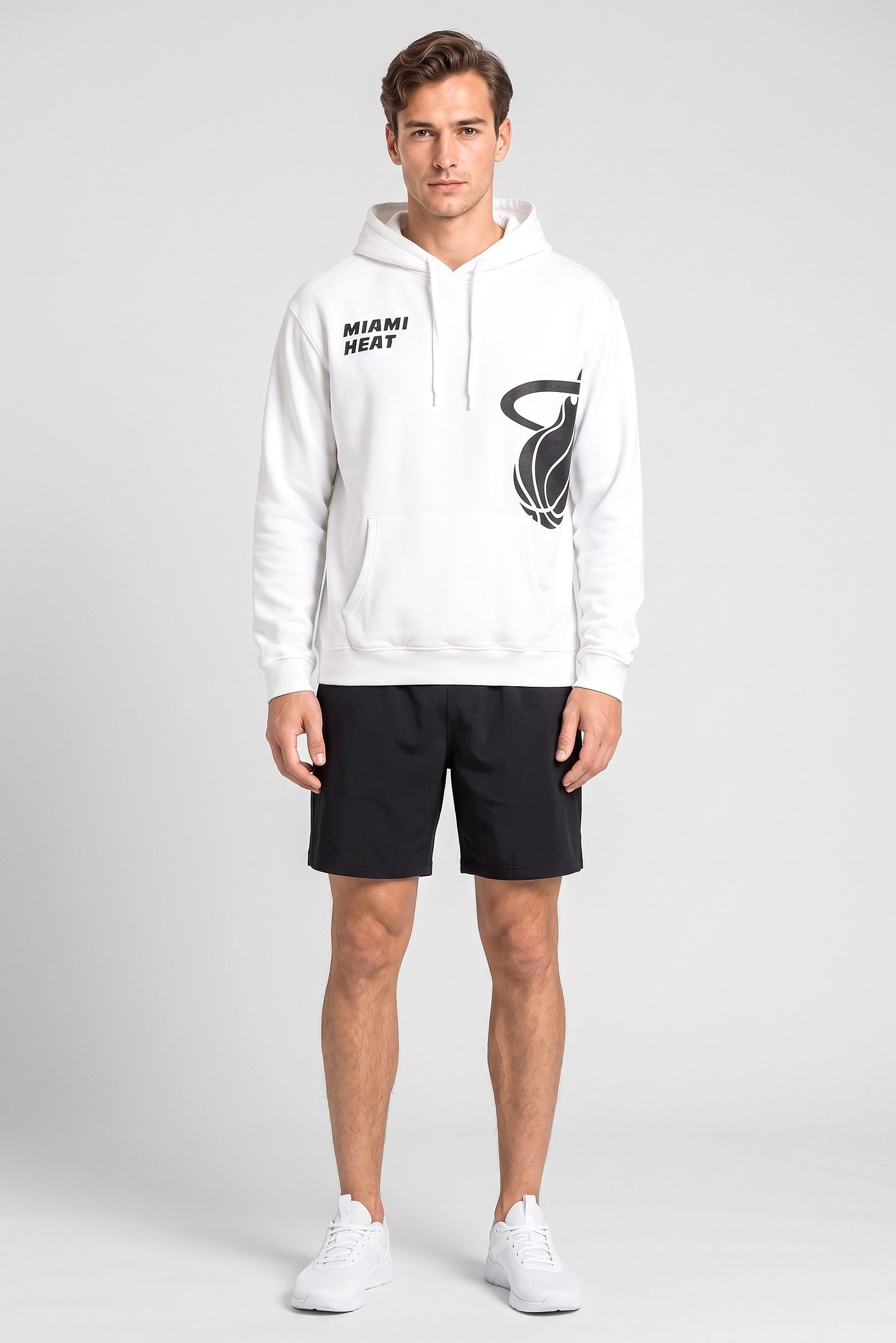 Men Sportswear Fit Long Sleeve Outdoor Hoodie, White