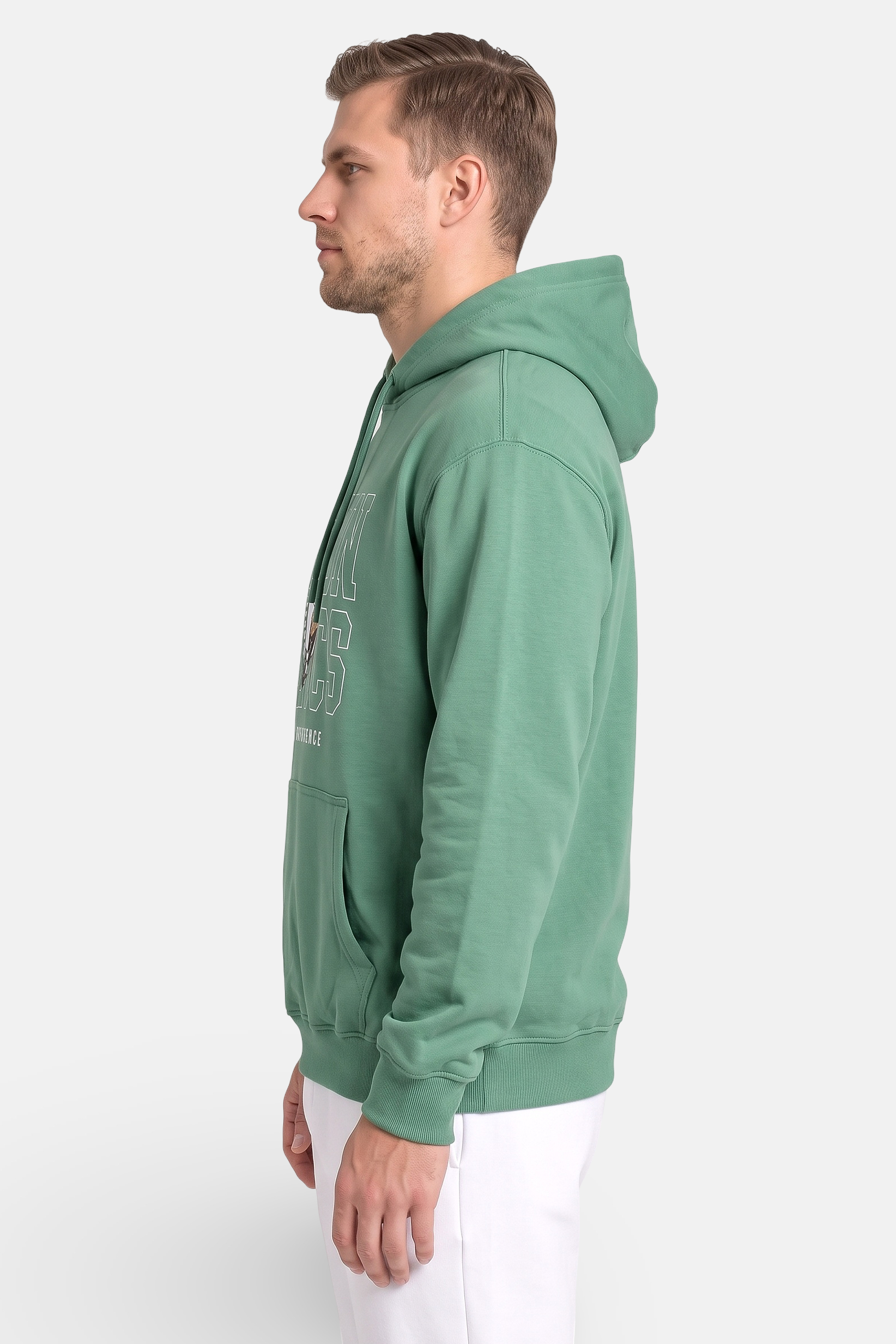 Men Sportswear Fit Long Sleeve Basketball Hoodie, Green