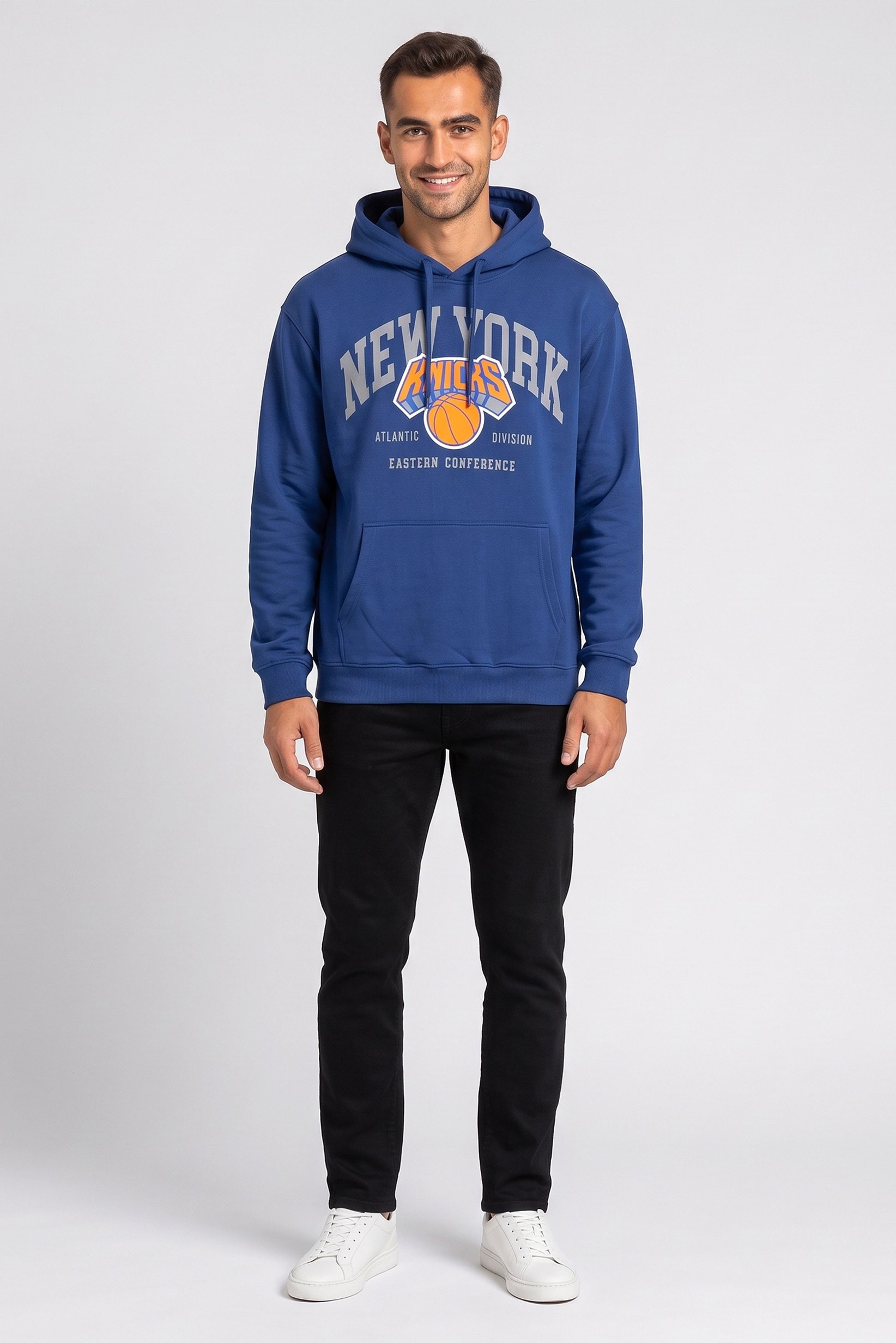 Men Sportswear Fit Long Sleeve Outdoor Hoodie, Navy