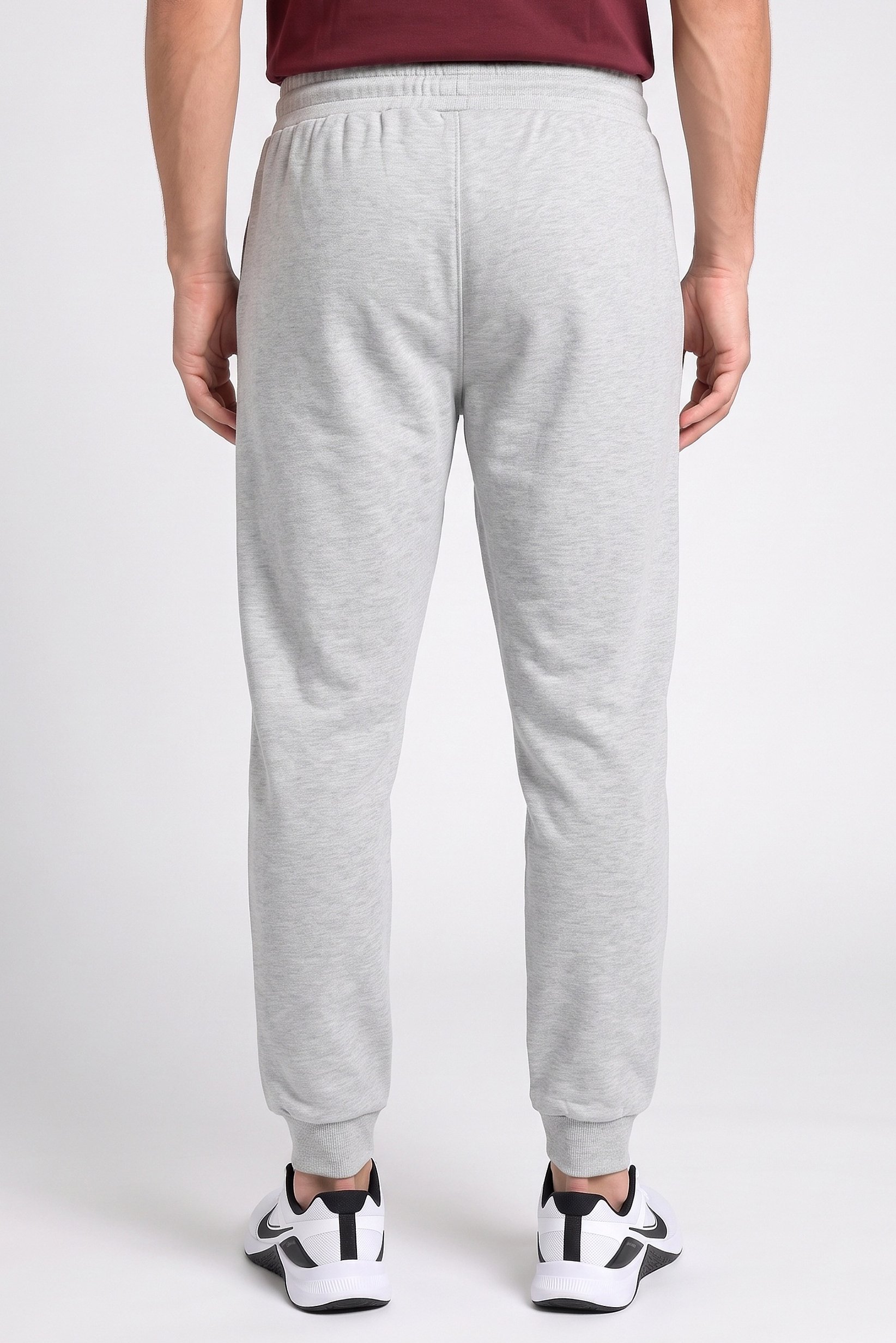 Men Sportswear Fit Drawstring Outdoor Track Pants, Grey