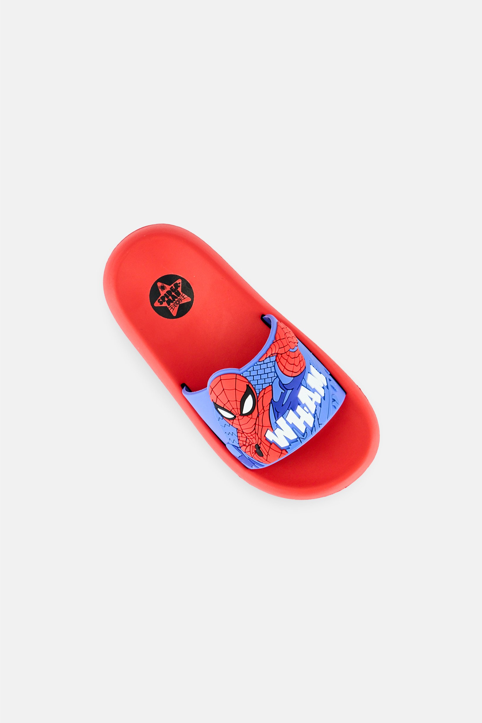 Toddlers Boy Spider Man Slip On Slides, Red