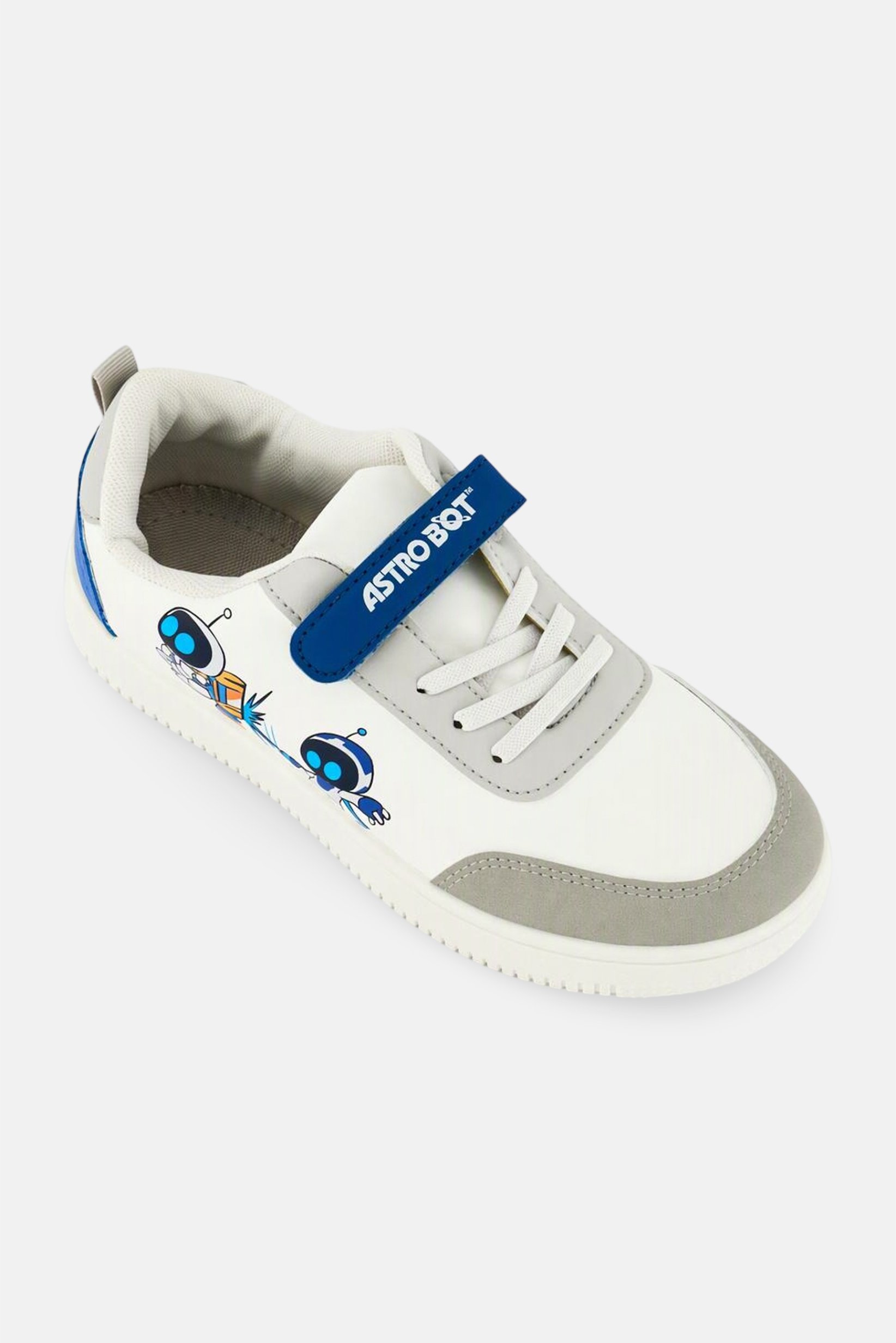 Kids Boy Astro Bot Velcro Closure Casual Shoes, White
