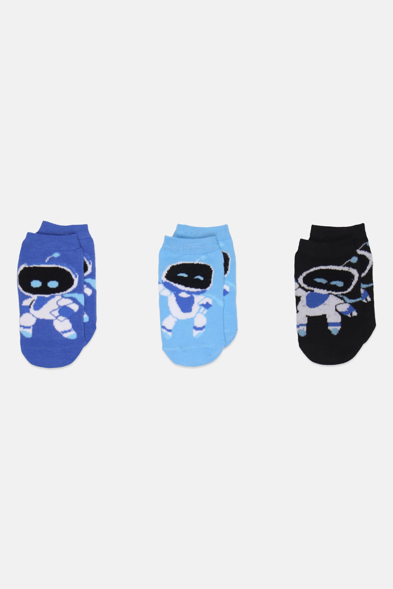 Toddlers Boy 3 Pairs Graphic Print Socks, Multicolor