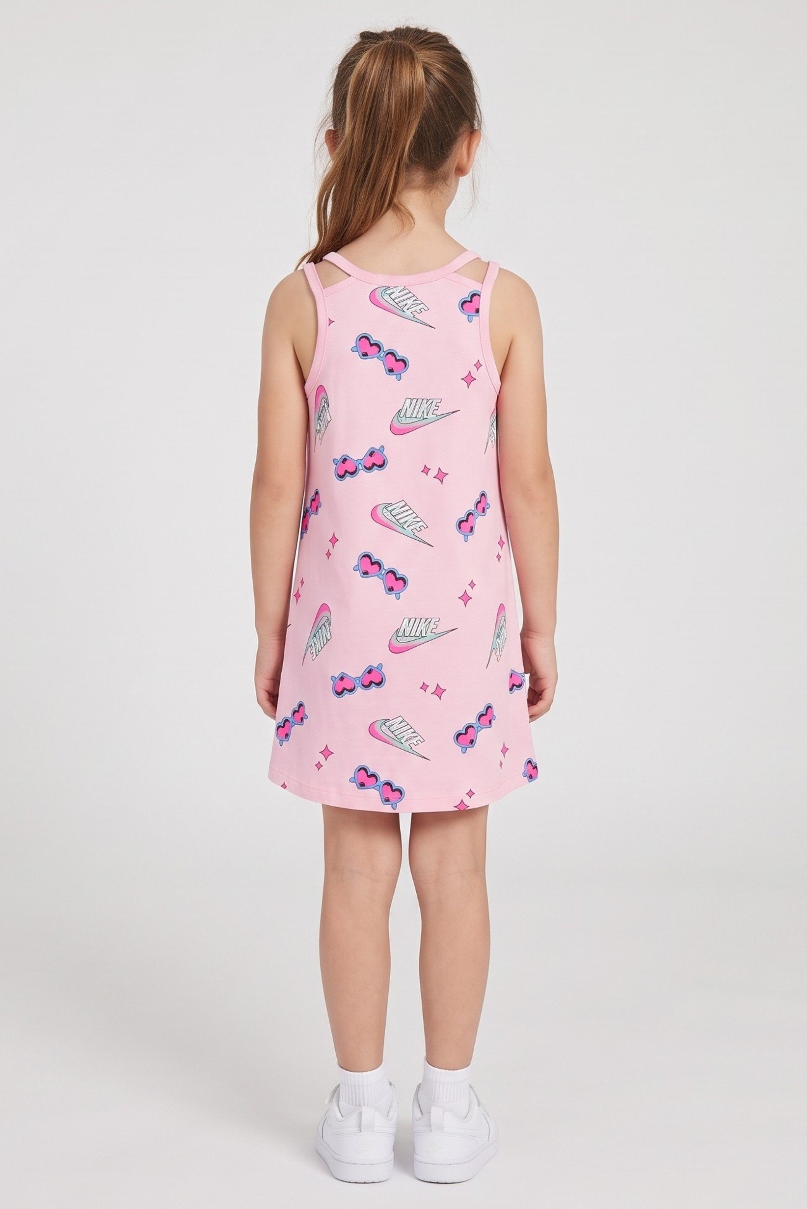 Toddlers Girl Allover Print Sleeveless Dress, Multicolor