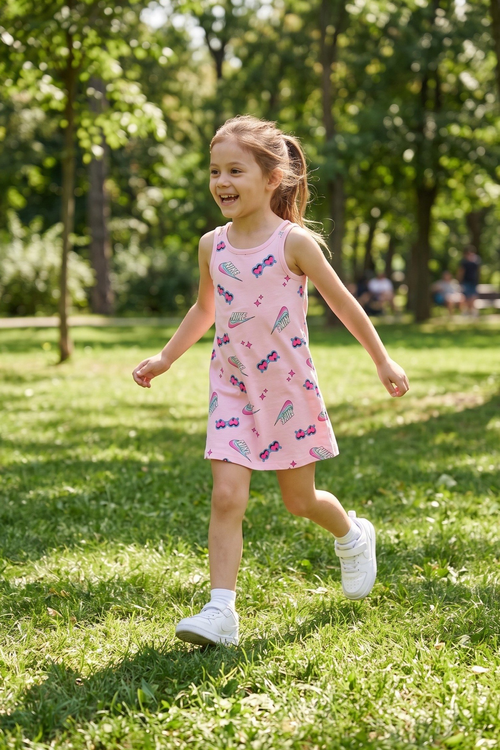 Toddlers Girl Allover Print Sleeveless Dress, Multicolor