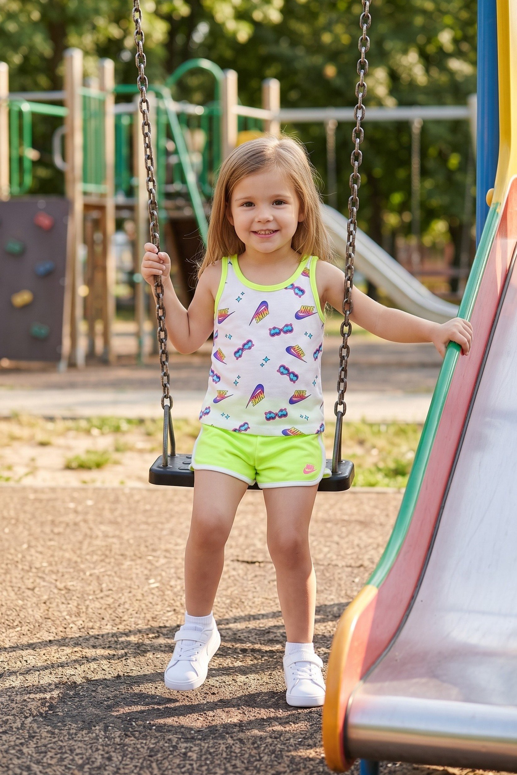 Toddlers Girl 2 Pieces Sleeveless Vest And Shorts Set, Multicolor