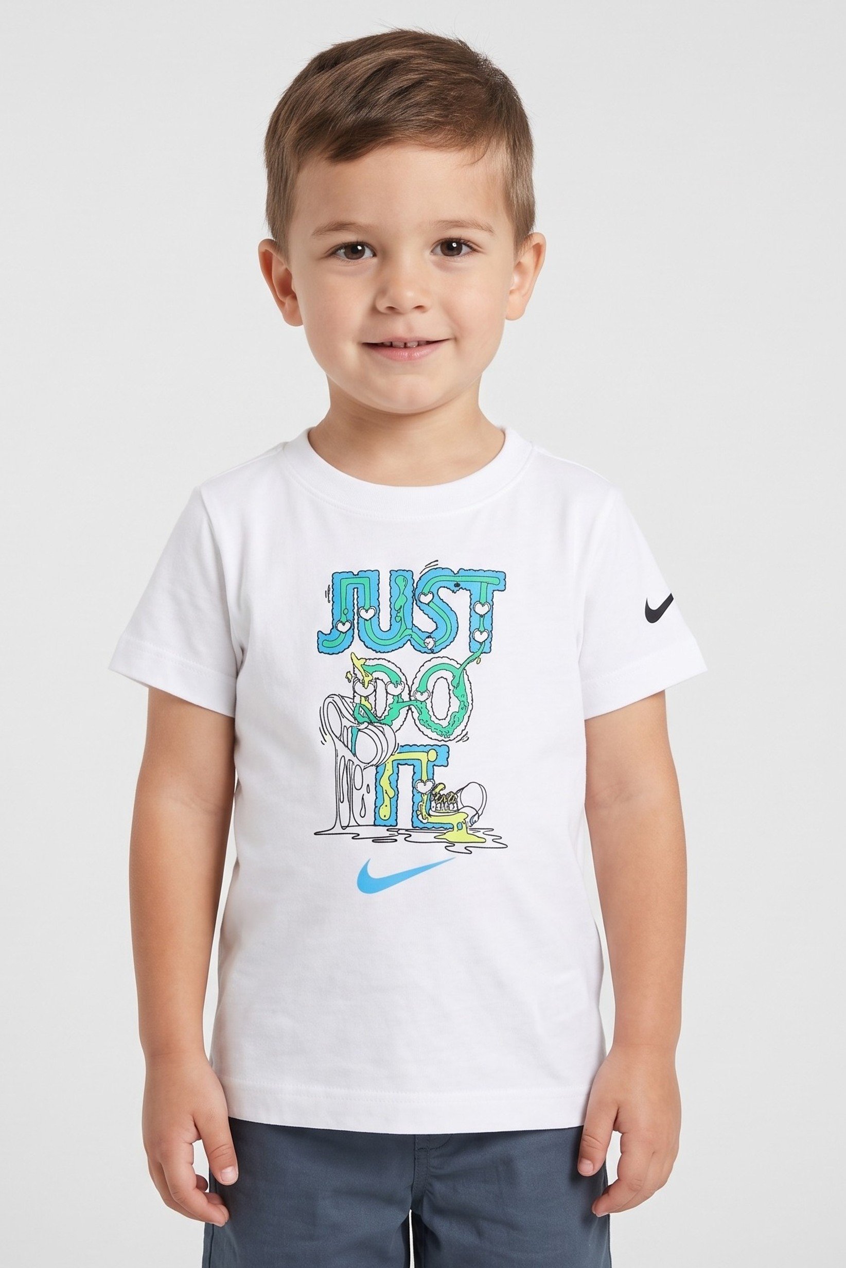 Toddlers Boy Sportswear Fit Short Sleeve Outdoor T-Shirt, White