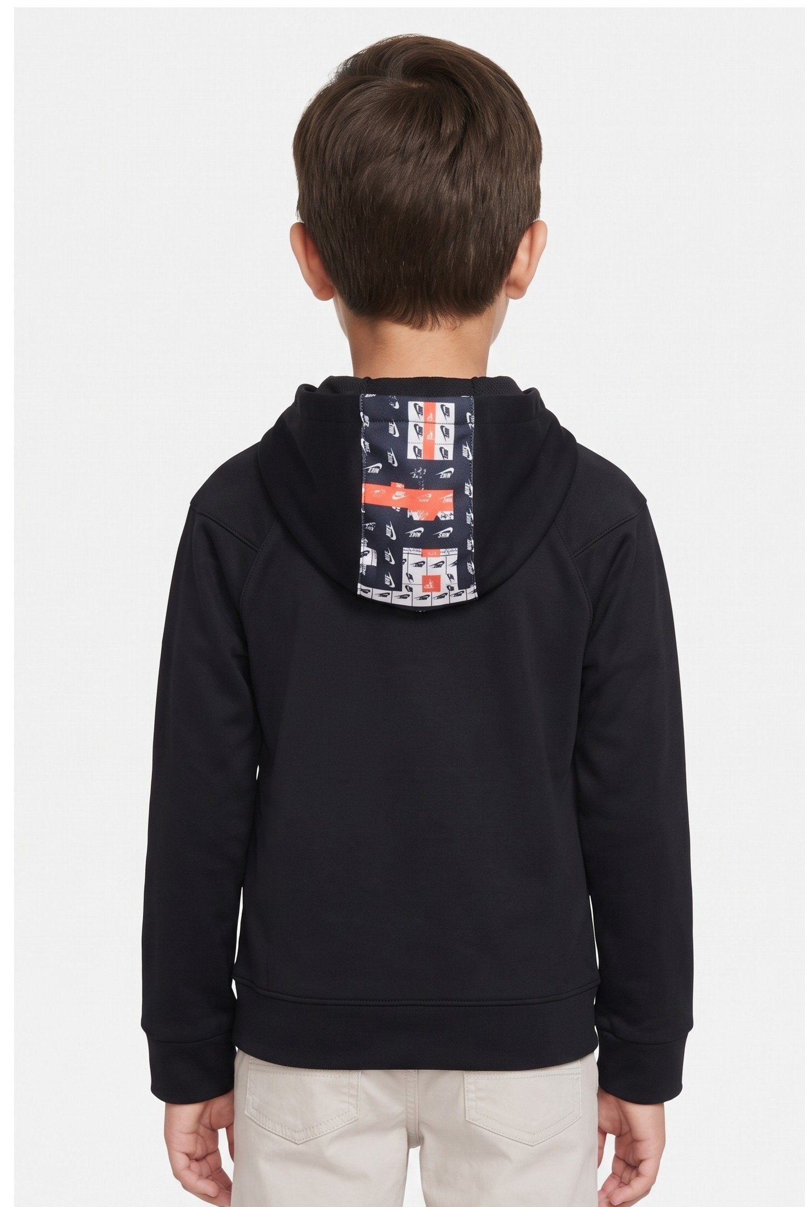 Toddlers Boy Long Sleeve Brand Logo Hoodie, Black