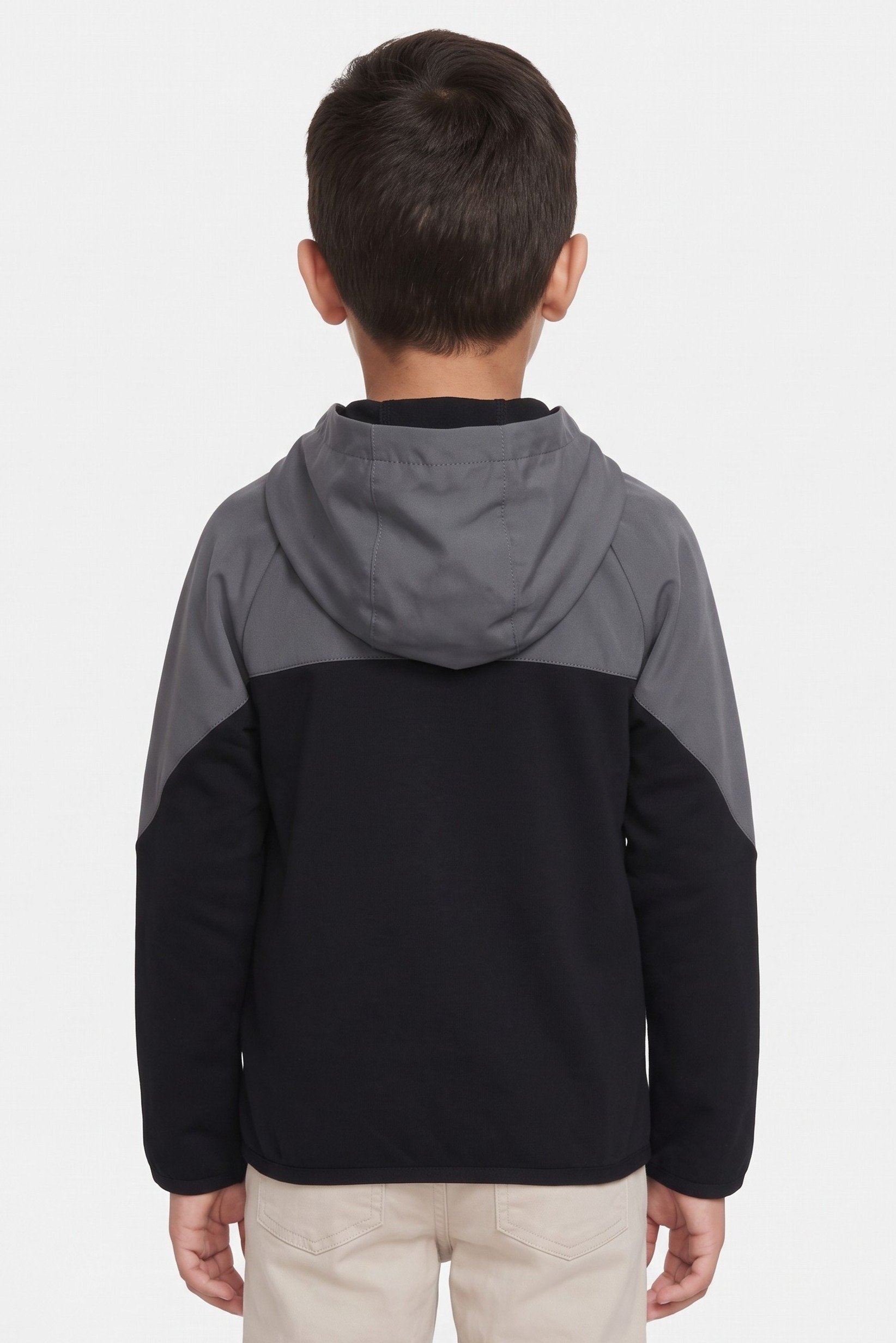 Toddlers Boy Brand Logo Long Sleeve Full Zip Hoodie, Black