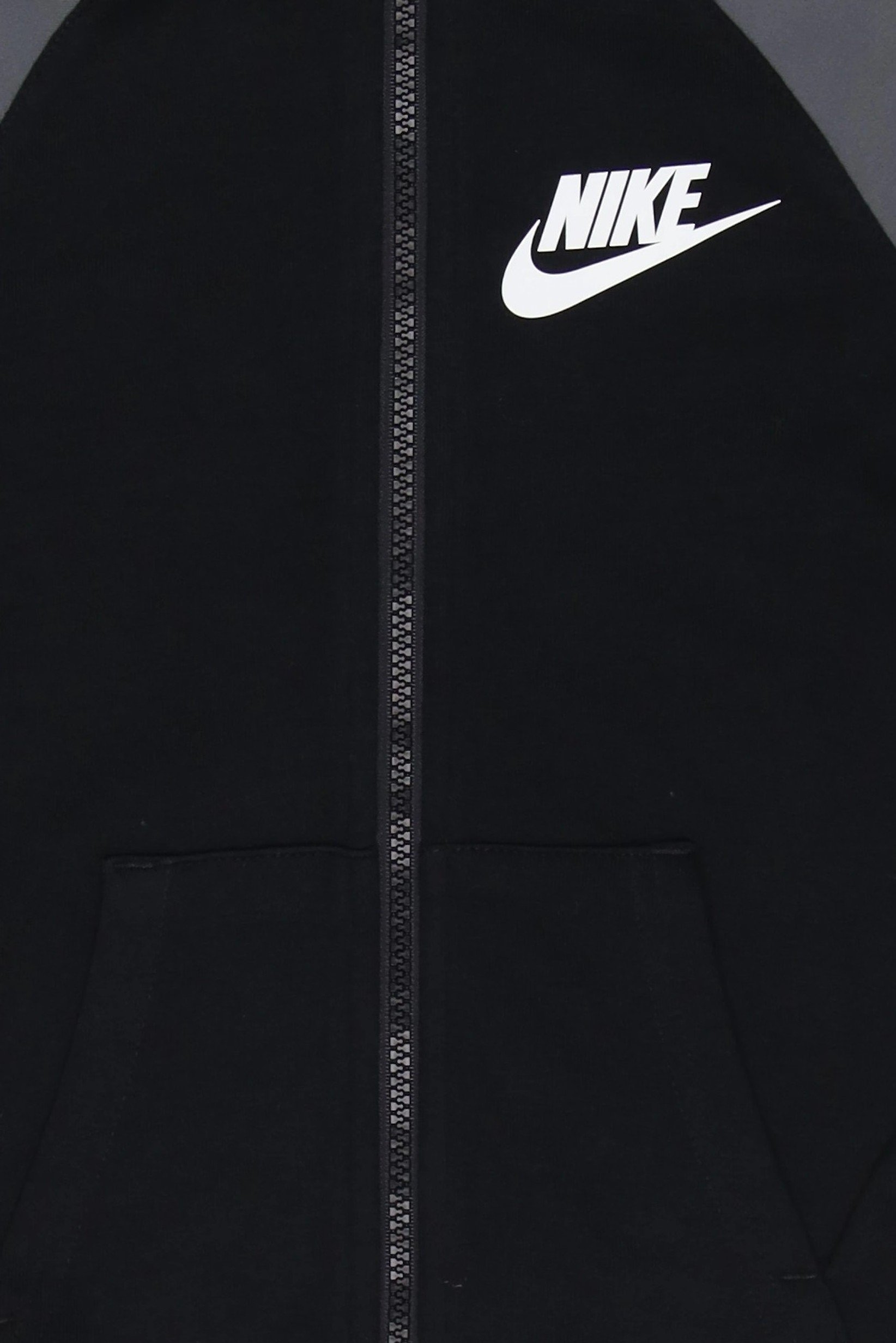Toddlers Boy Brand Logo Long Sleeve Full Zip Hoodie, Black