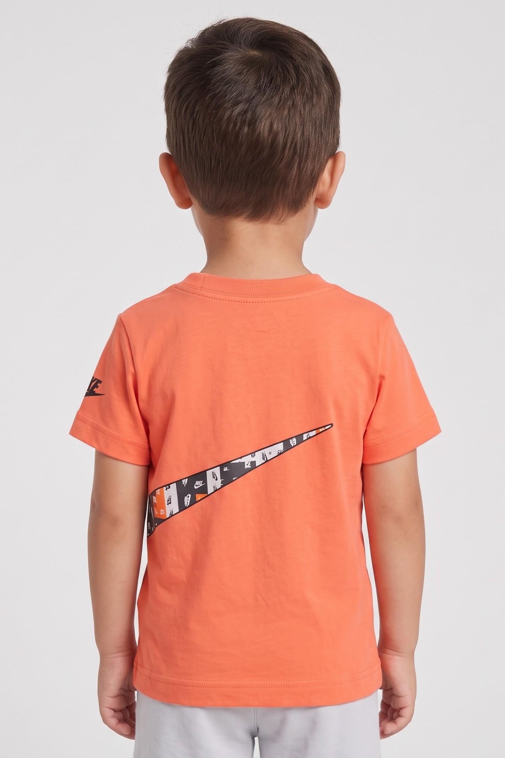 Toddlers Boy Short Sleeve Brand Logo Top, Orange