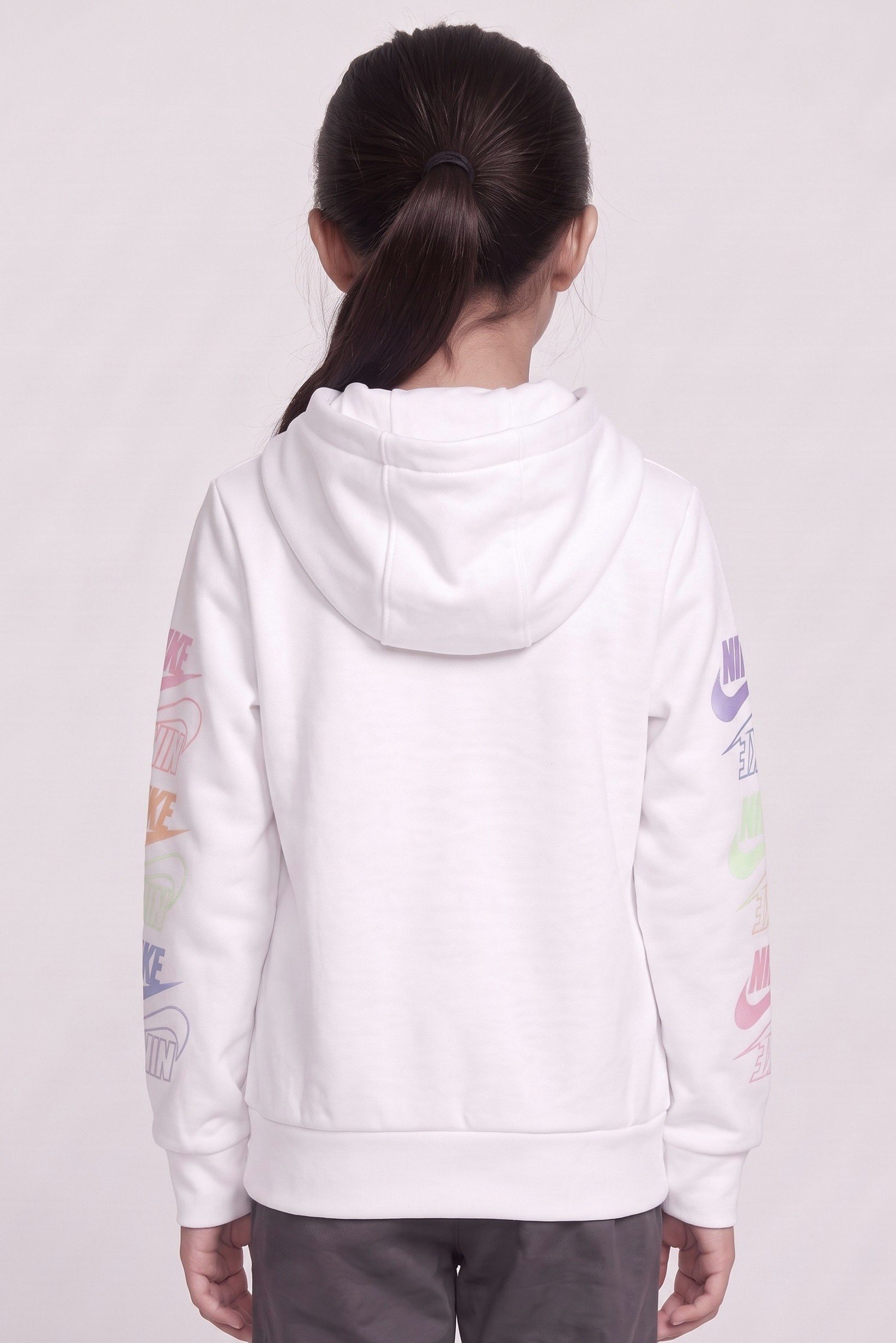 Kids Girl Long Sleeve Outdoor Hoodie, White