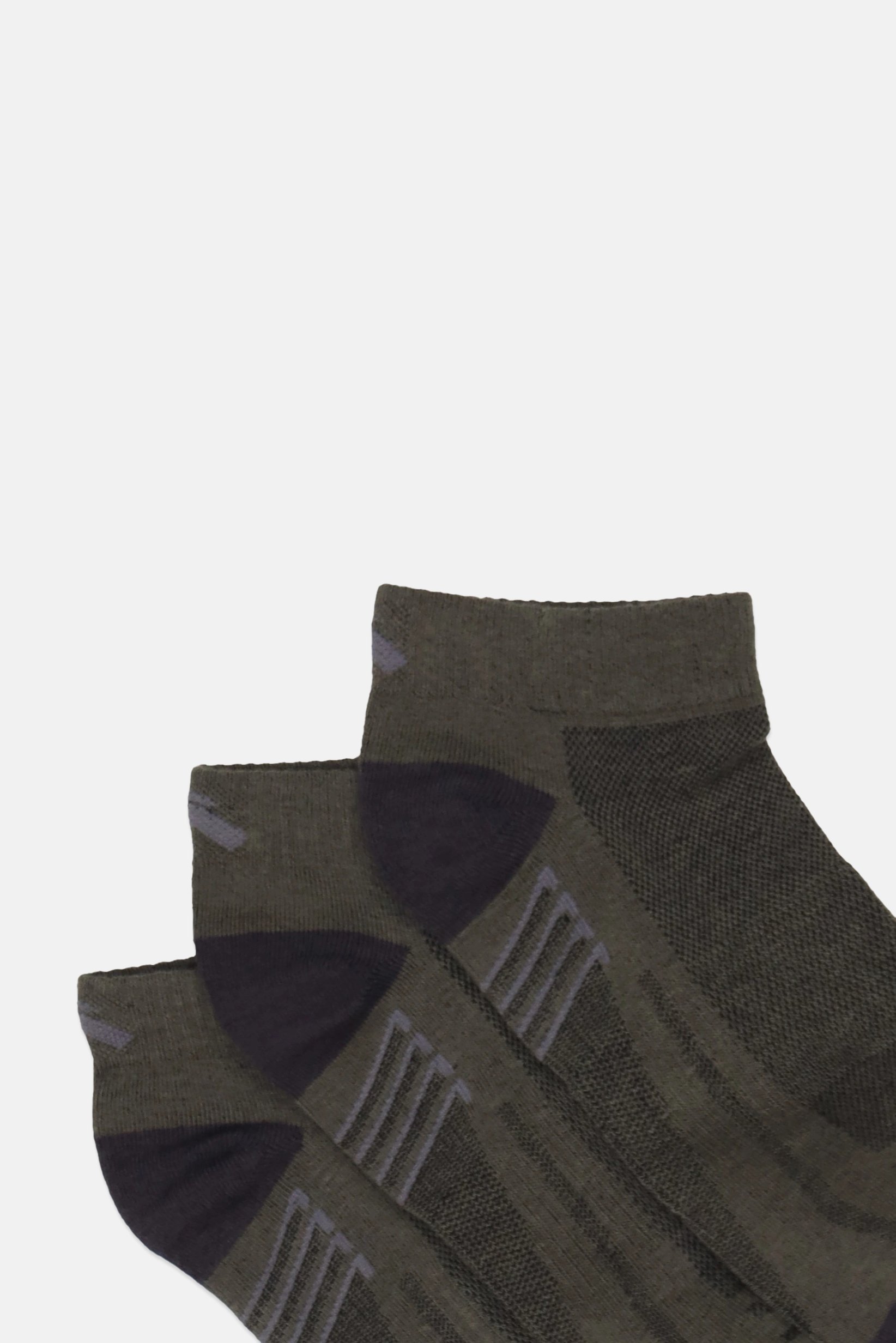 Kids Boy 3 Pairs Brand Logo Ankle Socks, Green