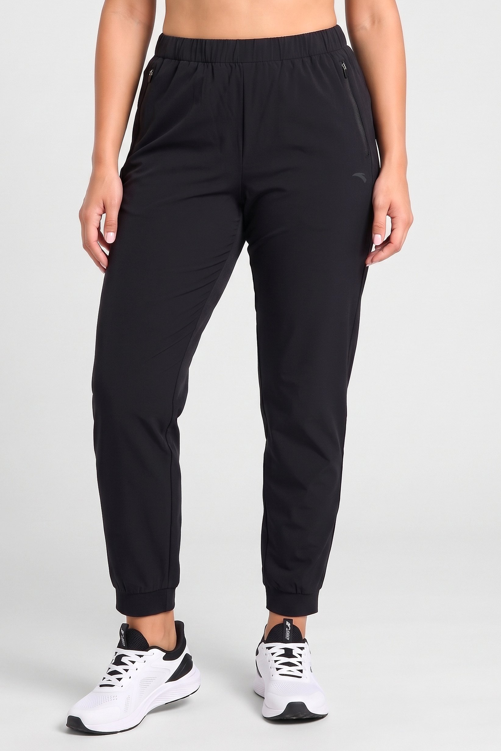 Women Sportswear Fit Drawstring Training Track Pants, Black