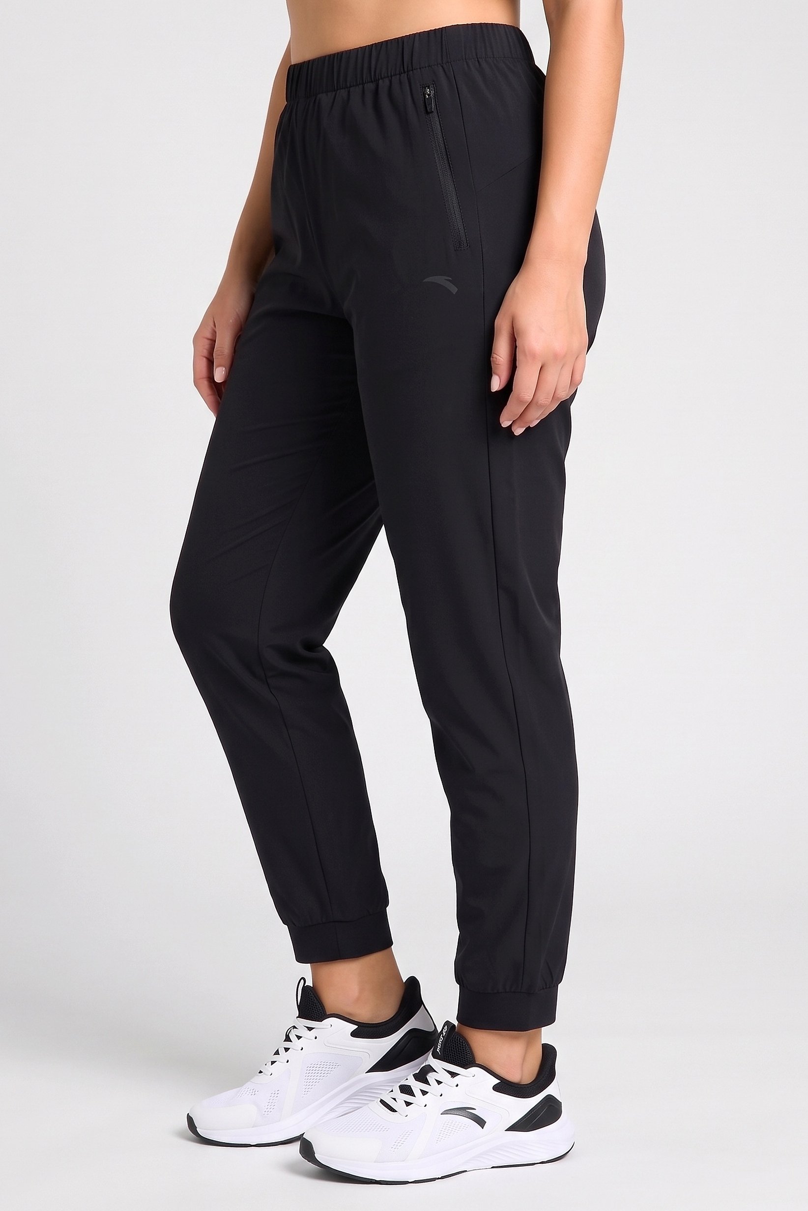 Women Sportswear Fit Drawstring Training Track Pants, Black