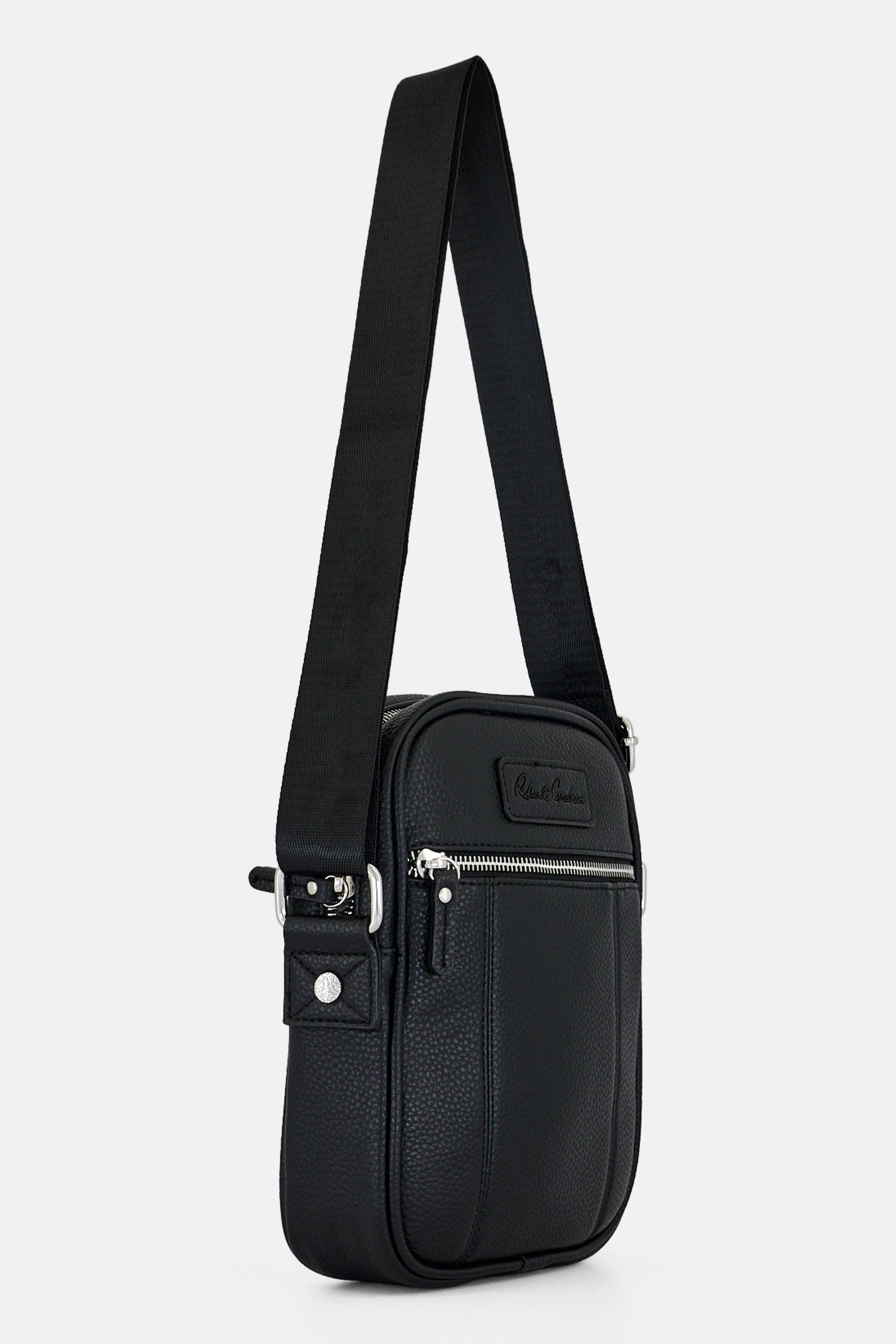 Men Brand Logo Cross Body Bag, Black