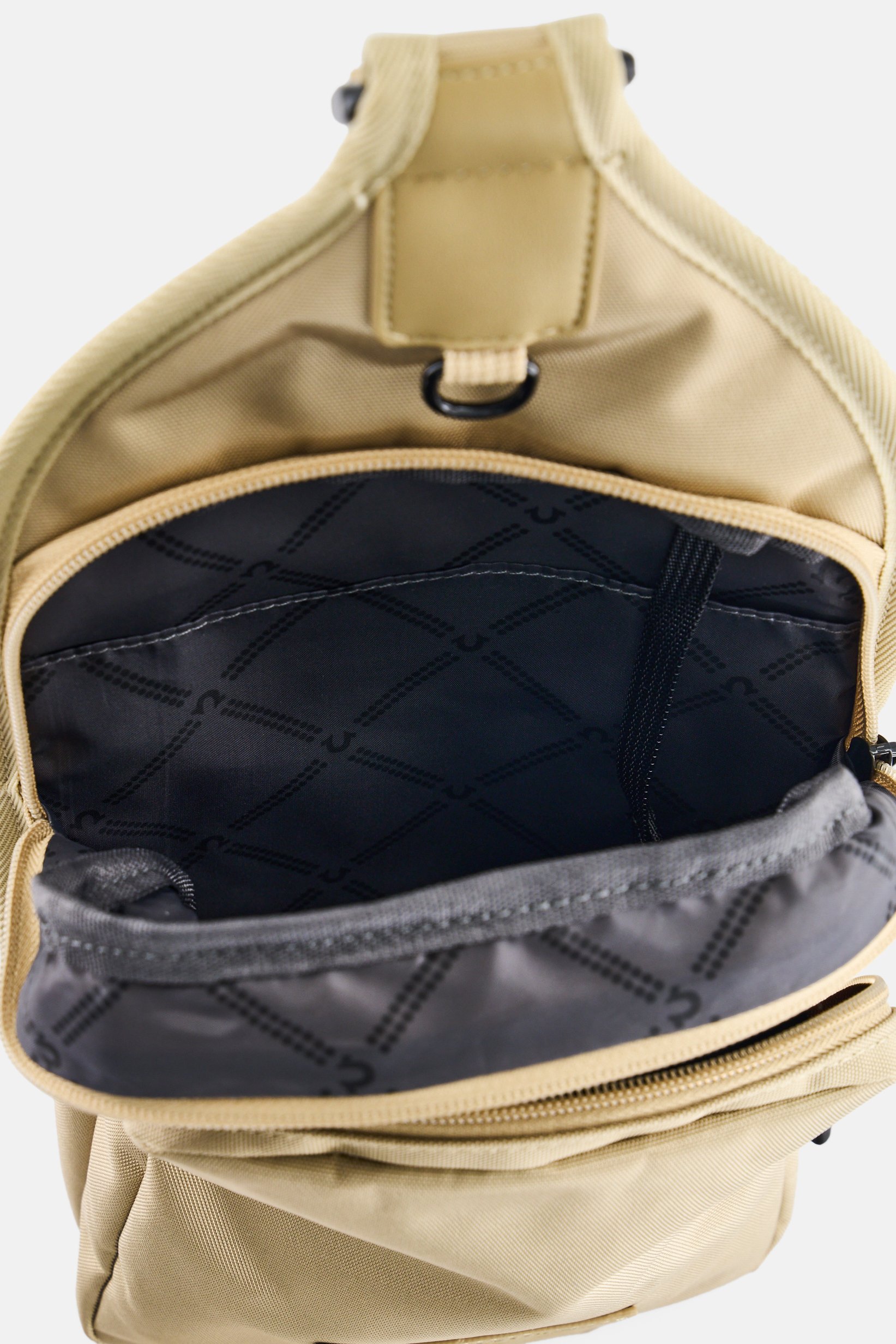 Men Brand Logo Sling Backpack, Beige
