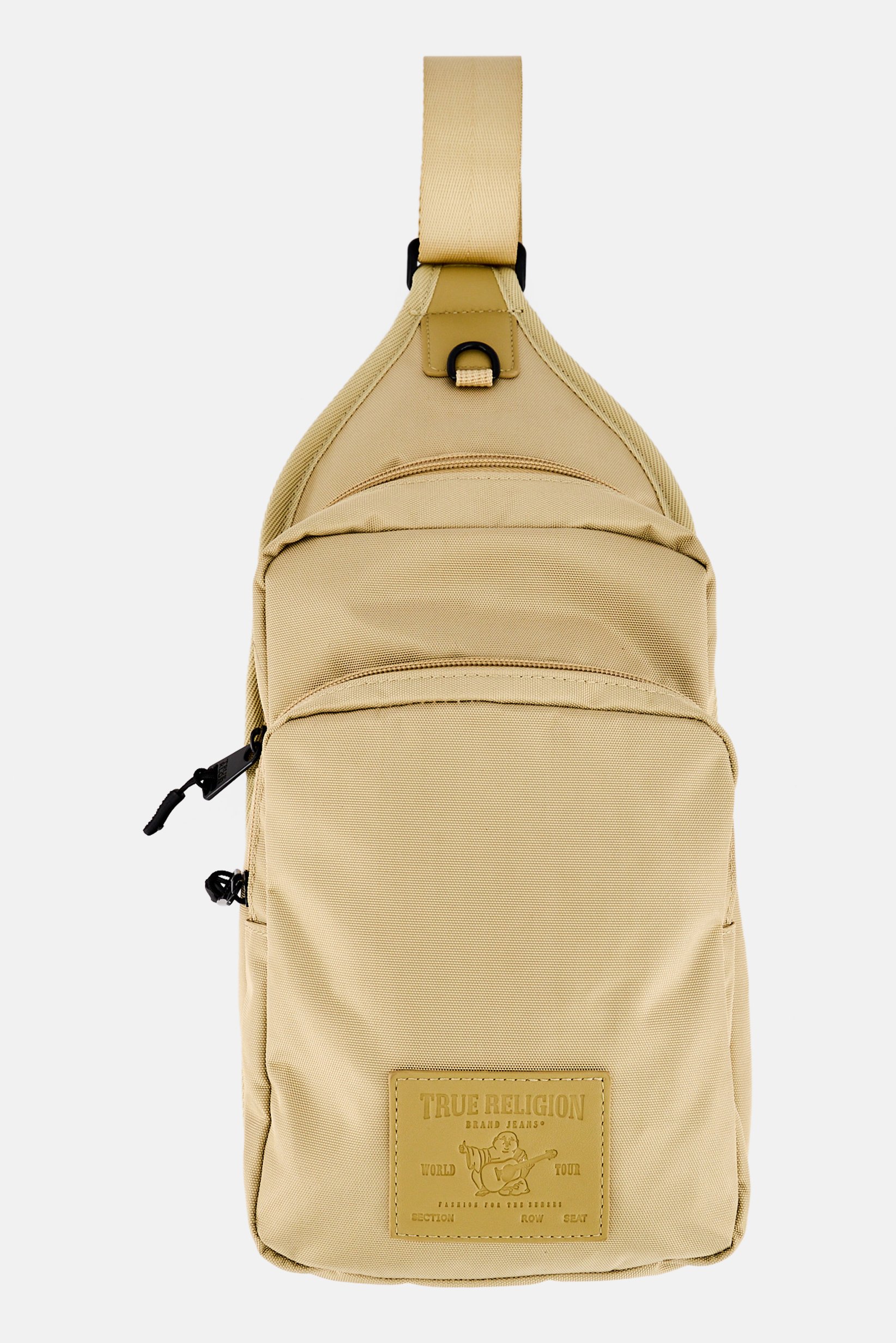Men Brand Logo Sling Backpack, Beige